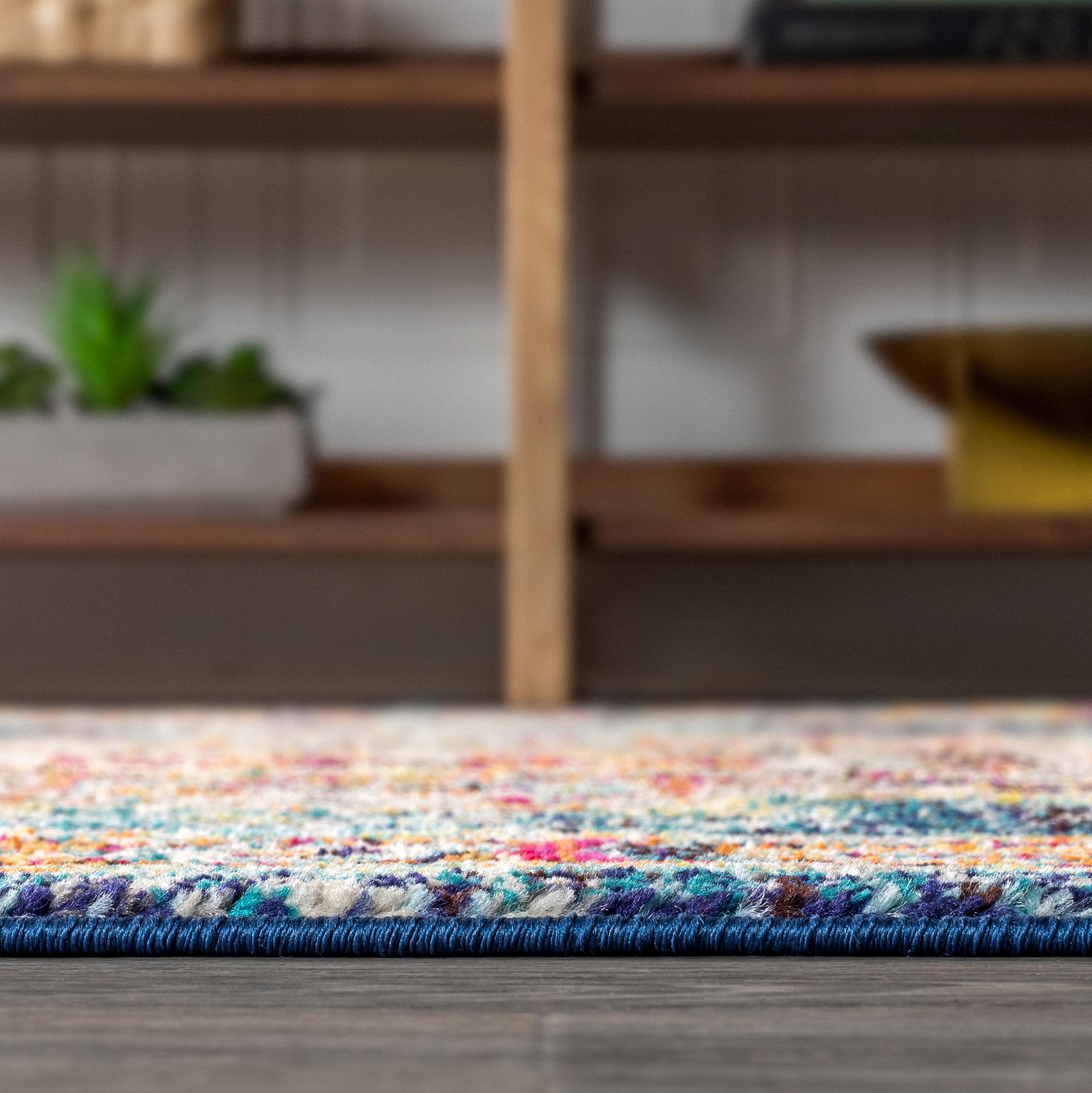 JONATHAN Y Bohemian FLAIR Boho Vintage Medallion Navy/Red 8 ft. x 10 ft. Area Rug
