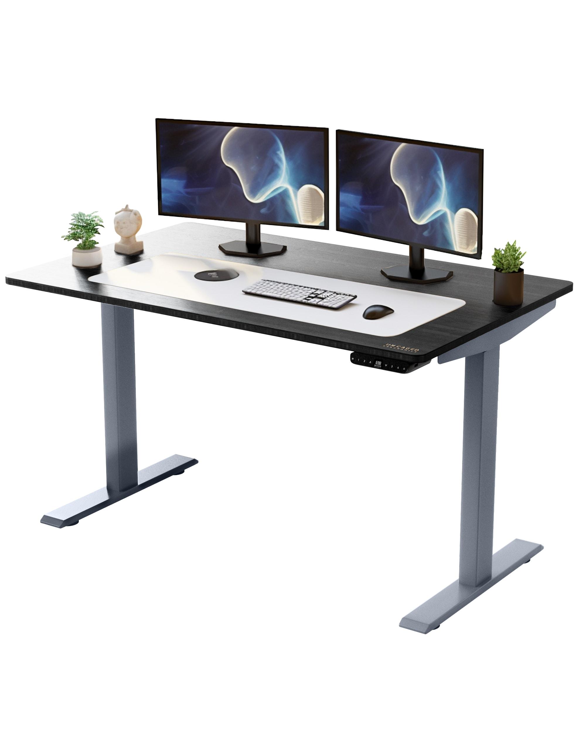 60"x30" Electric Standing Desk with Adjustability Bamboo Black - Uncaged Ergonomics