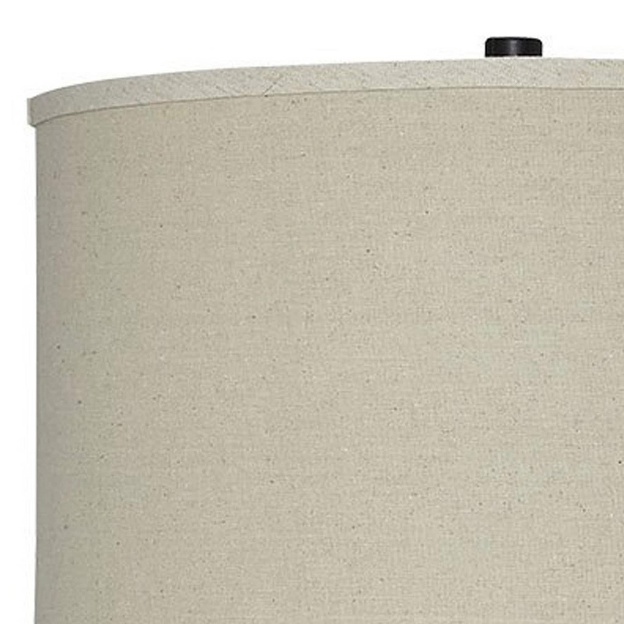 Drum Shade Table Lamp with Glass Insert Base Bronze - Saltoro Sherpi