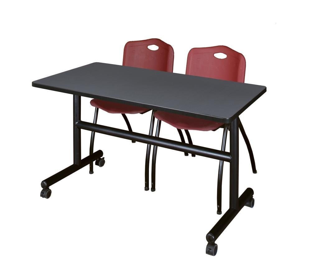 Regency Kobe 48" Flip Top Mobile Training Table- Grey