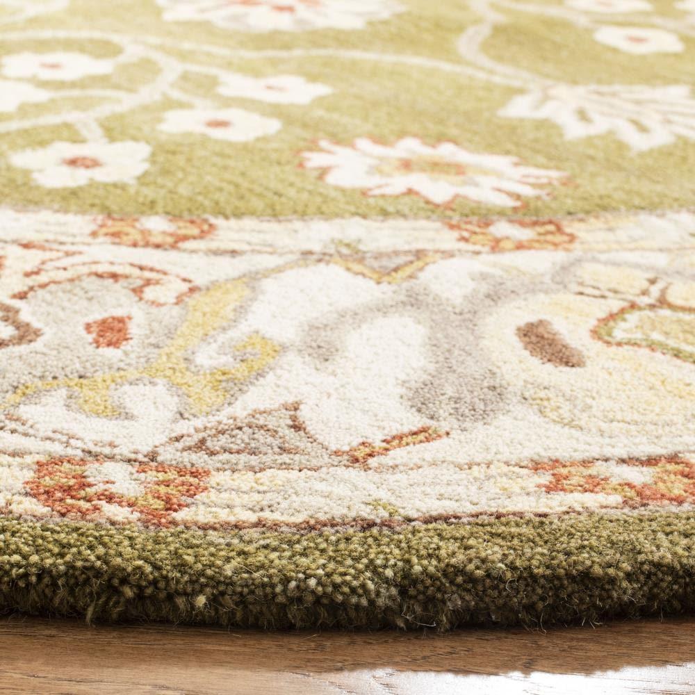 Anatolia AN562 Hand Tufted Indoor Area Rug - Moss/Ivory - 6' Round - Safavieh