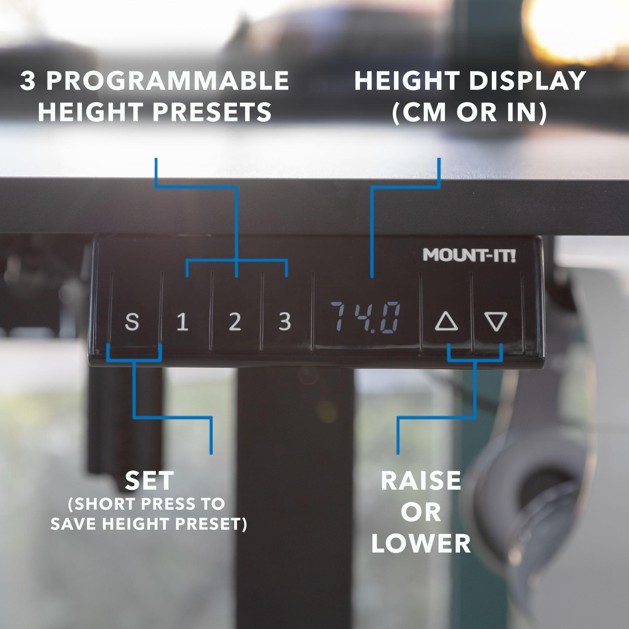 Mount-It! Electric Height Adjustable Desk for Corners, Automatic Standing Desk with Smooth Ergonomic Height Adjustment from 28.3" to 47.2"