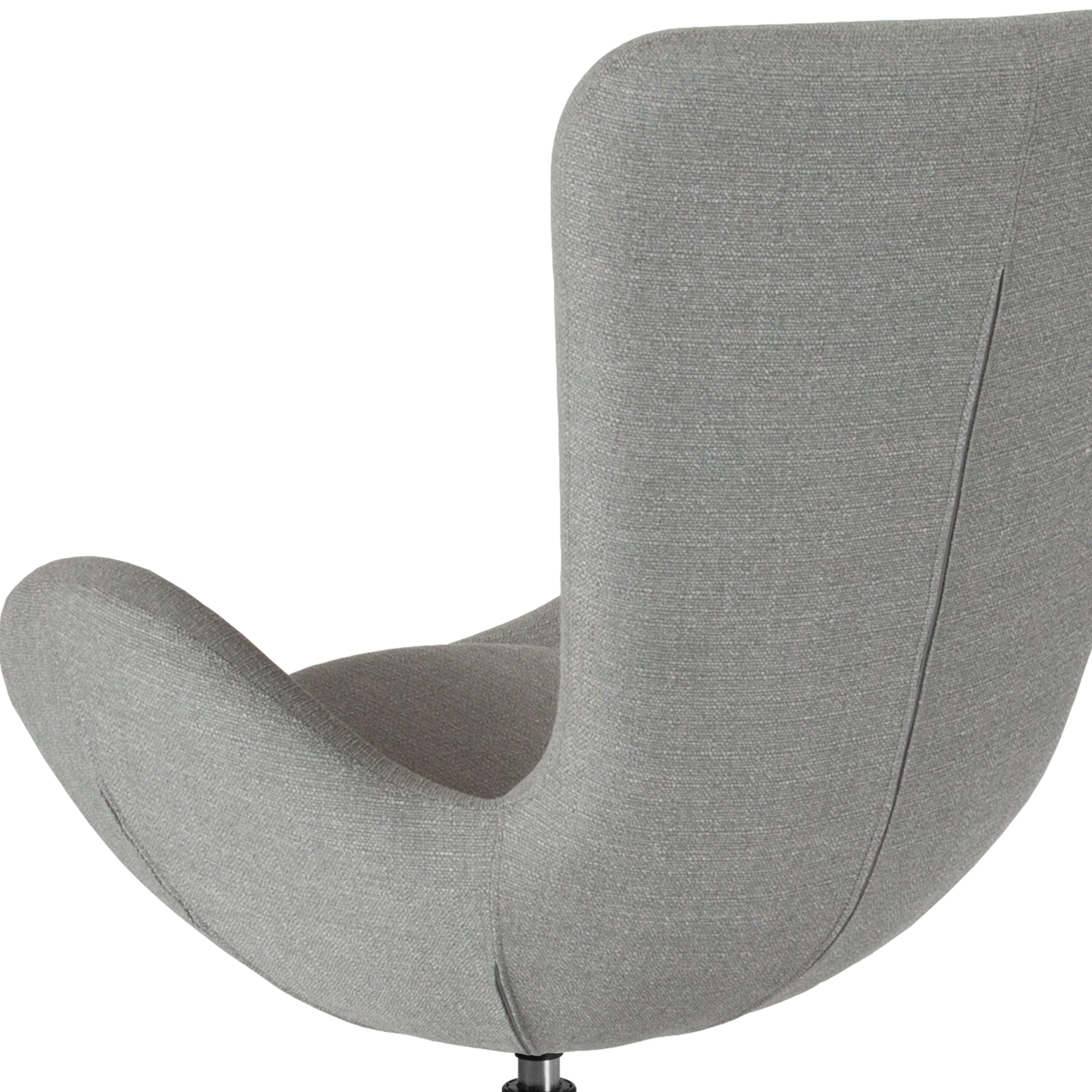 Flash Furniture Egg Series Light Gray Fabric Side Reception Chair