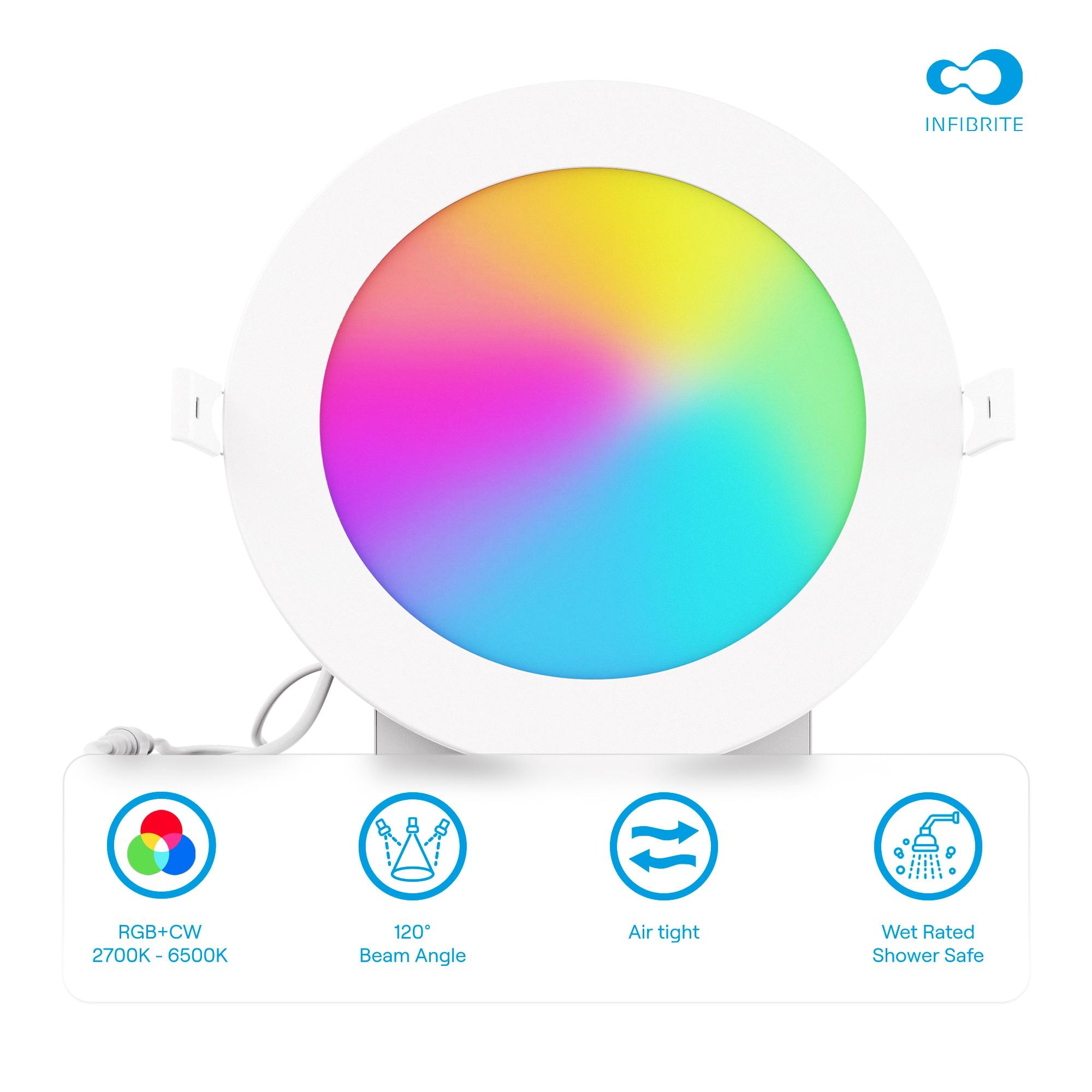 6" Slim Smart Recessed LED, 12W, RGB Tunable White, Dimmable, Wi-Fi Enabled