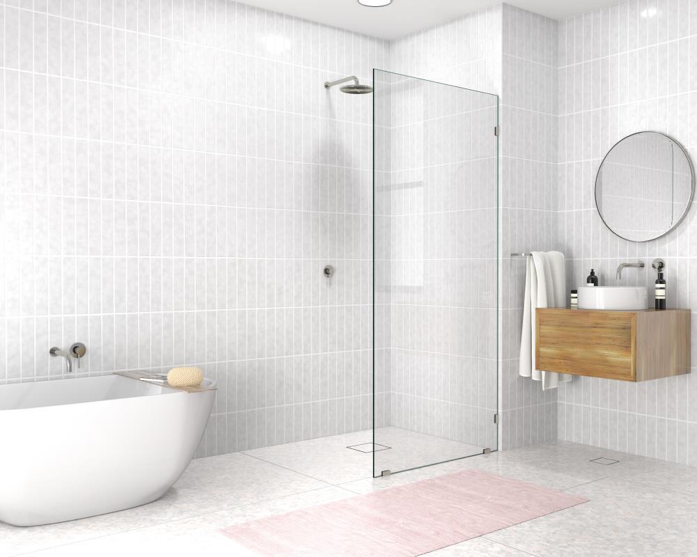 Vela 36 in. x 78 in. Fully Frameless Single Fixed Shower Panel