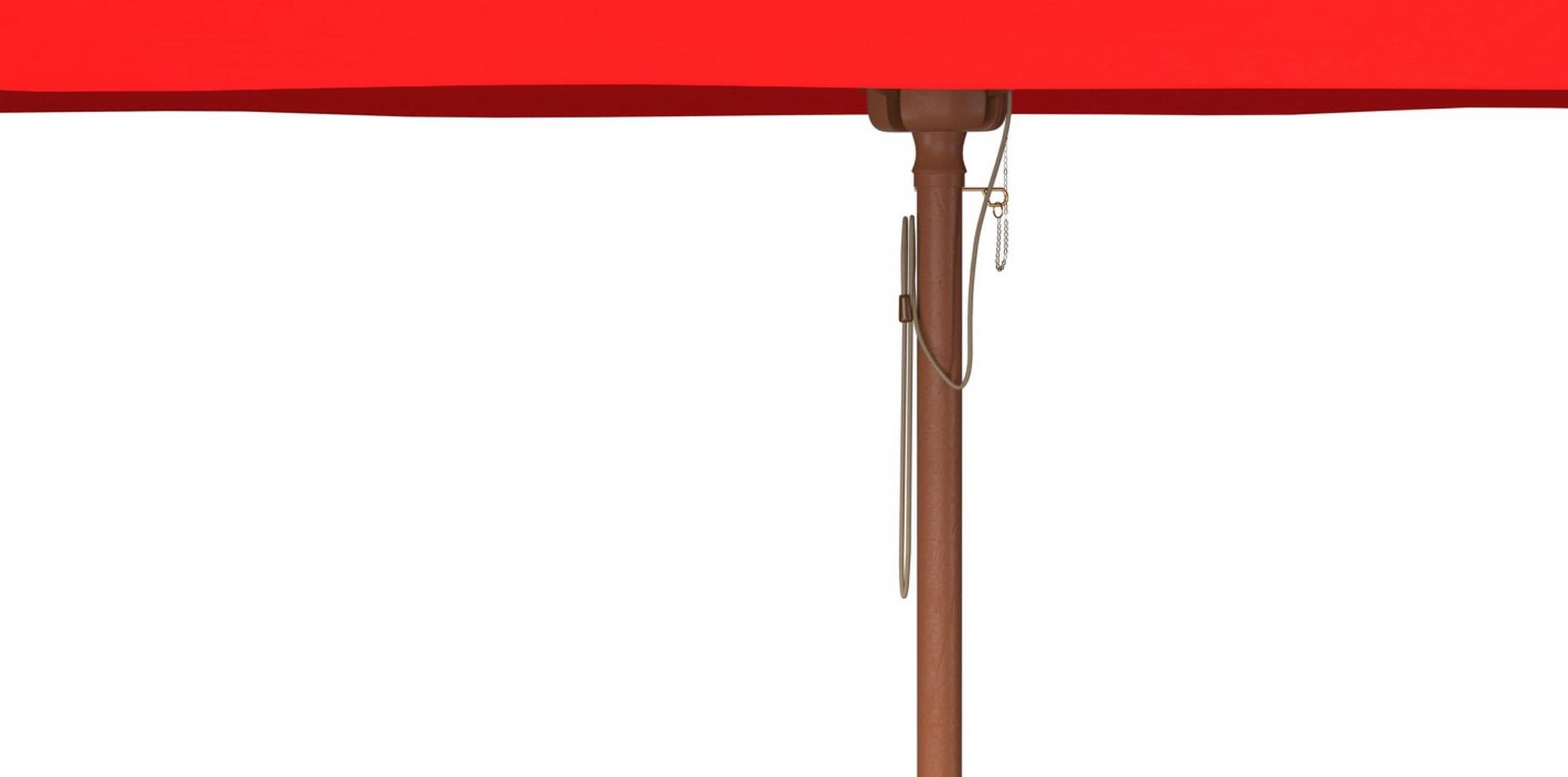 Velop 7.5 Ft Square Wooden Pulley Market Umbrella - PAT8409 - Red - Safavieh