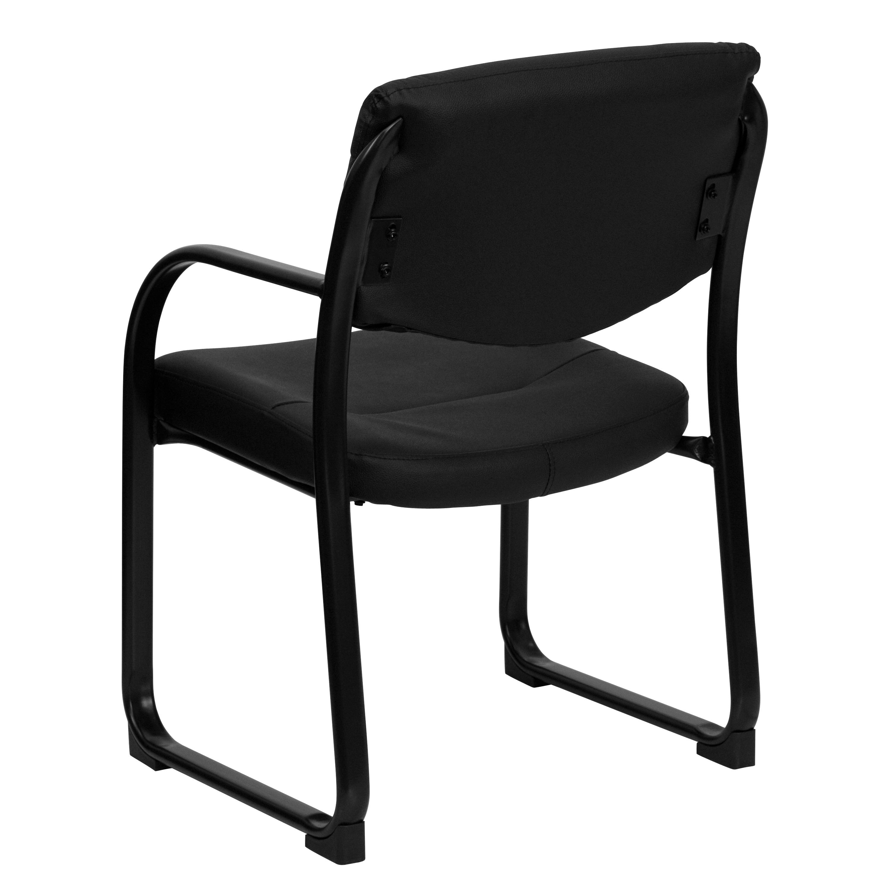 Flash Furniture Black LeatherSoft Executive Side Reception Chair with Sled Base