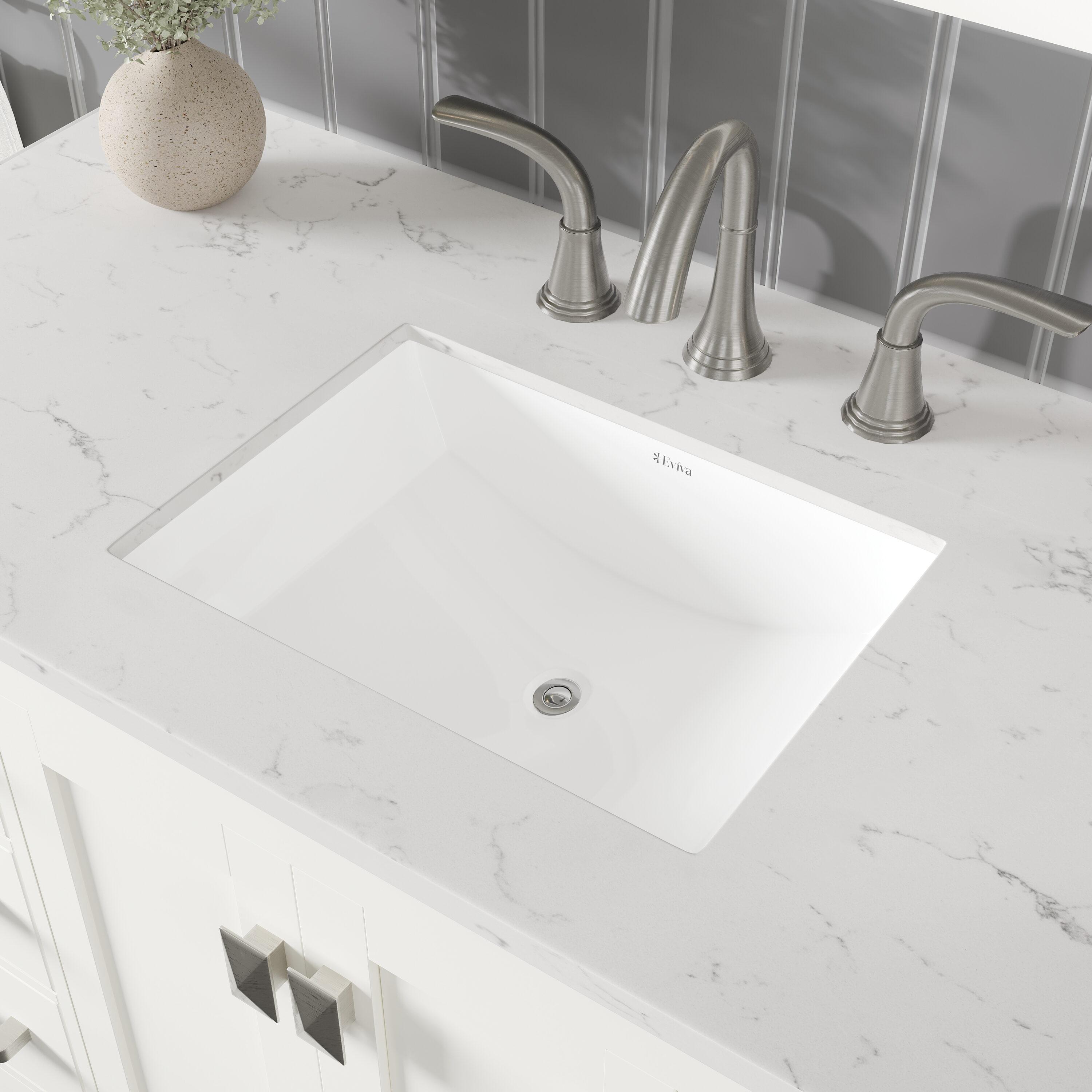 Eviva Aberdeen 42" W x 22" D x 34" H White Bathroom Vanity with White Carrara Countertop