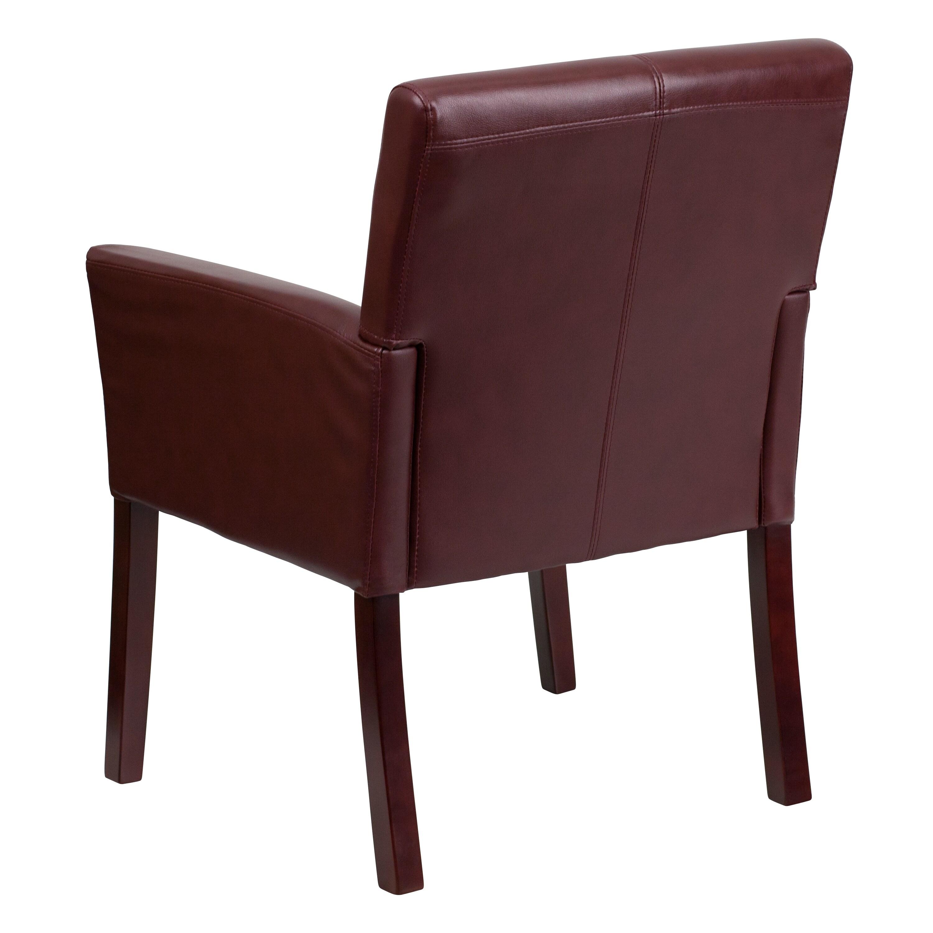 Paulson LeatherSoft Executive Side Reception Chair with Mahogany Legs