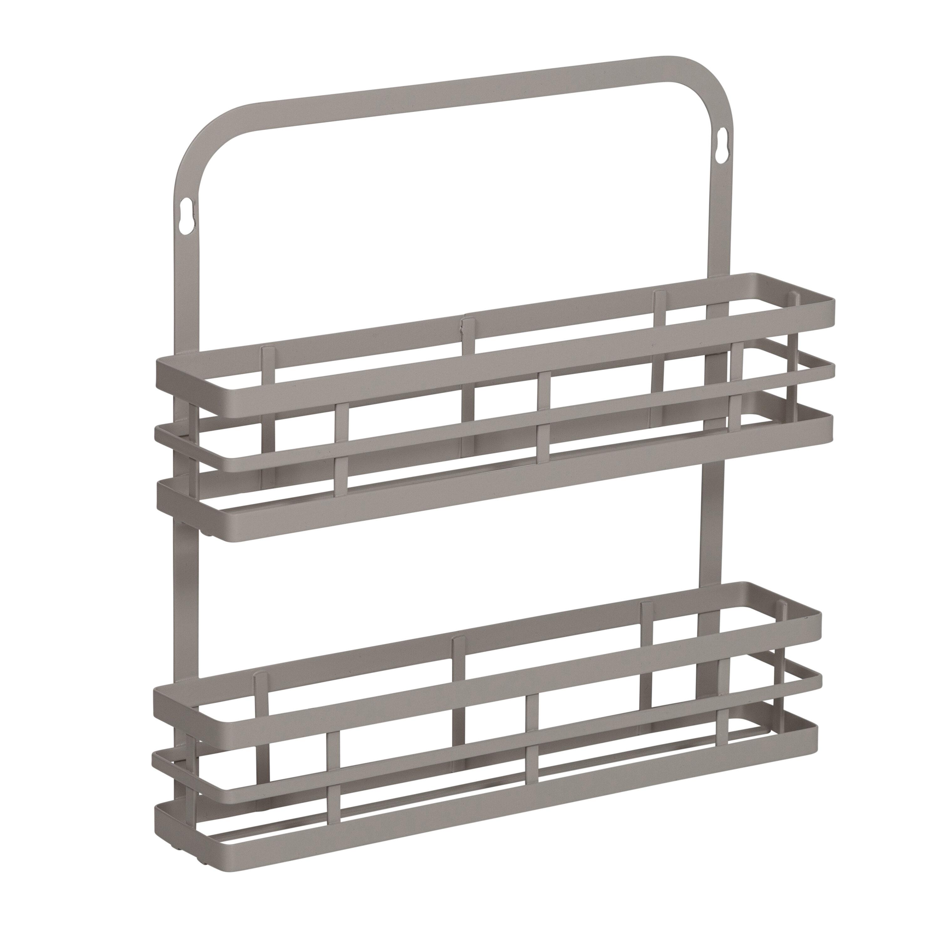 Honey-Can-Do Steel 2-Tier 15" H Hanging Spice Rack, Gray
