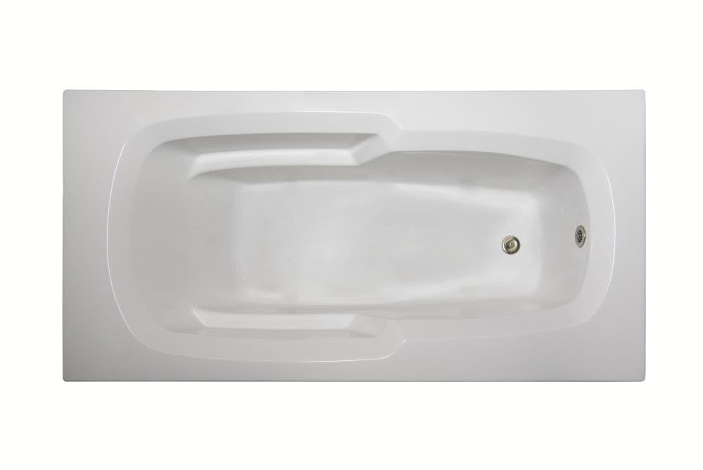 WaterTech Acrylic 72 in. x 36 in. Reversible Drain Drop-In Soaking Tub - White