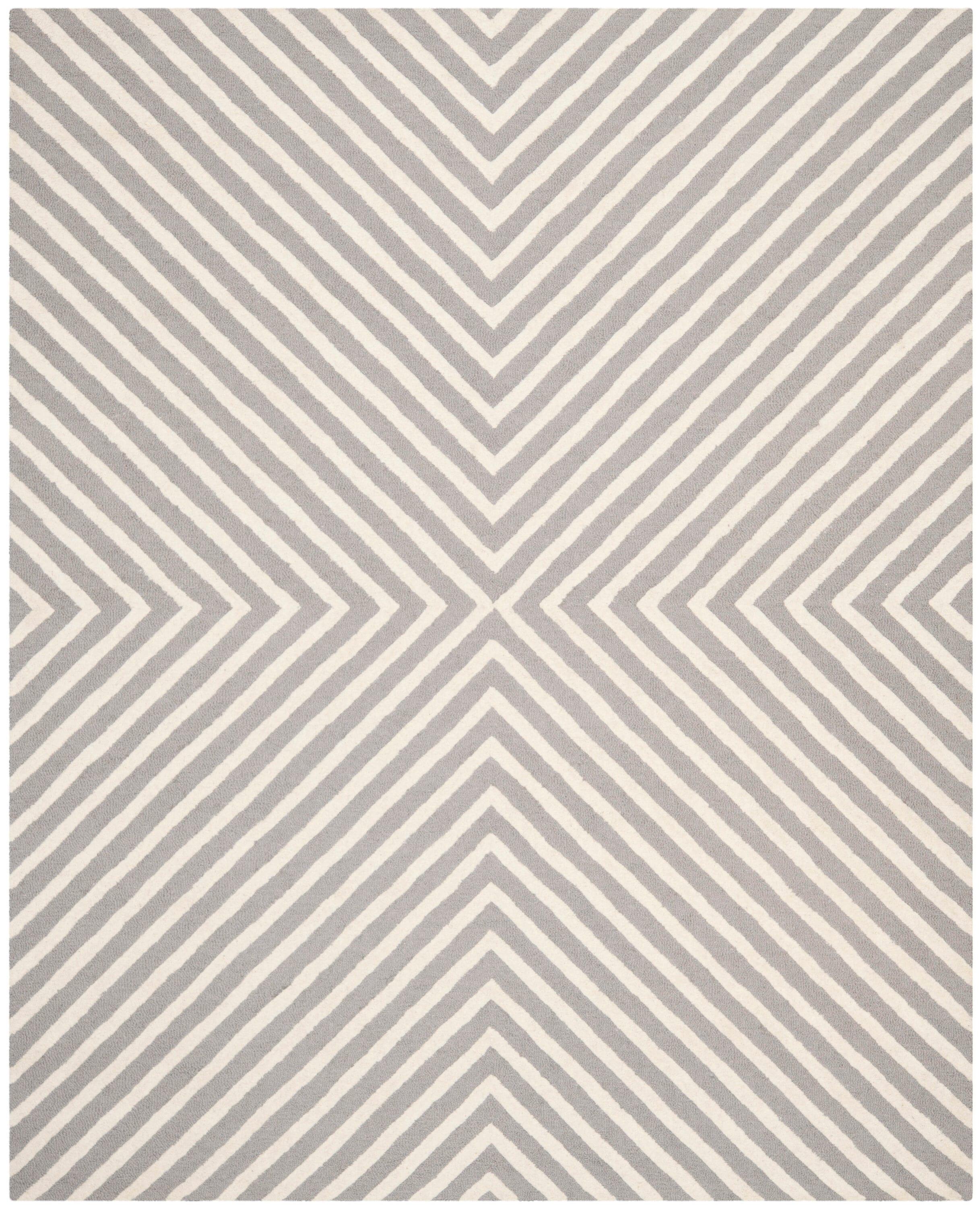 Safavieh Cambridge Moroccan 8 x 10 (ft) Tufted Wool Silver/Ivory Rectangular Indoor Geometric Area rug