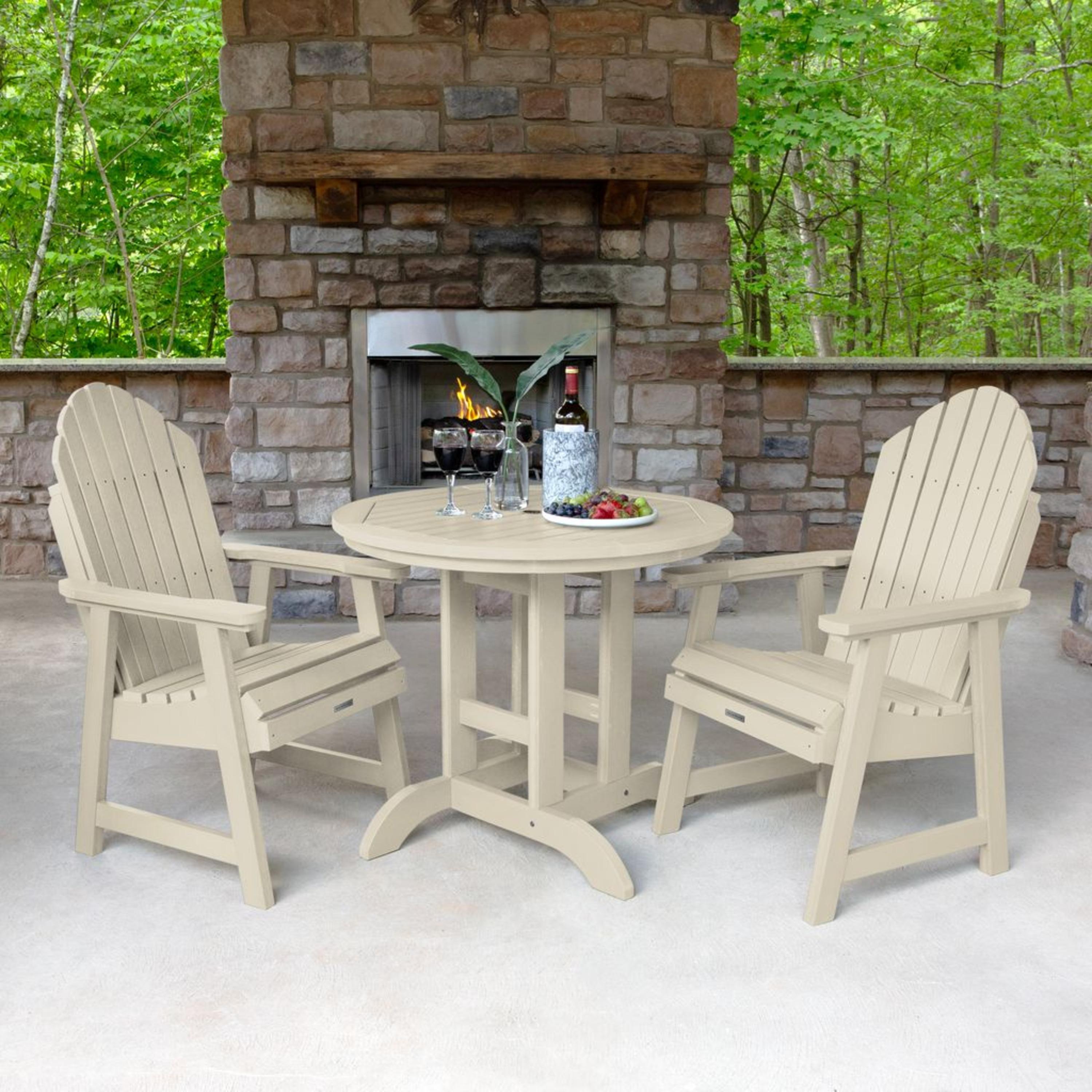 Highwood's 36" Round 3-pc Hamilton Dining Set - Dining Height, Outdoor, Eco-friendly, Synthetic Wood