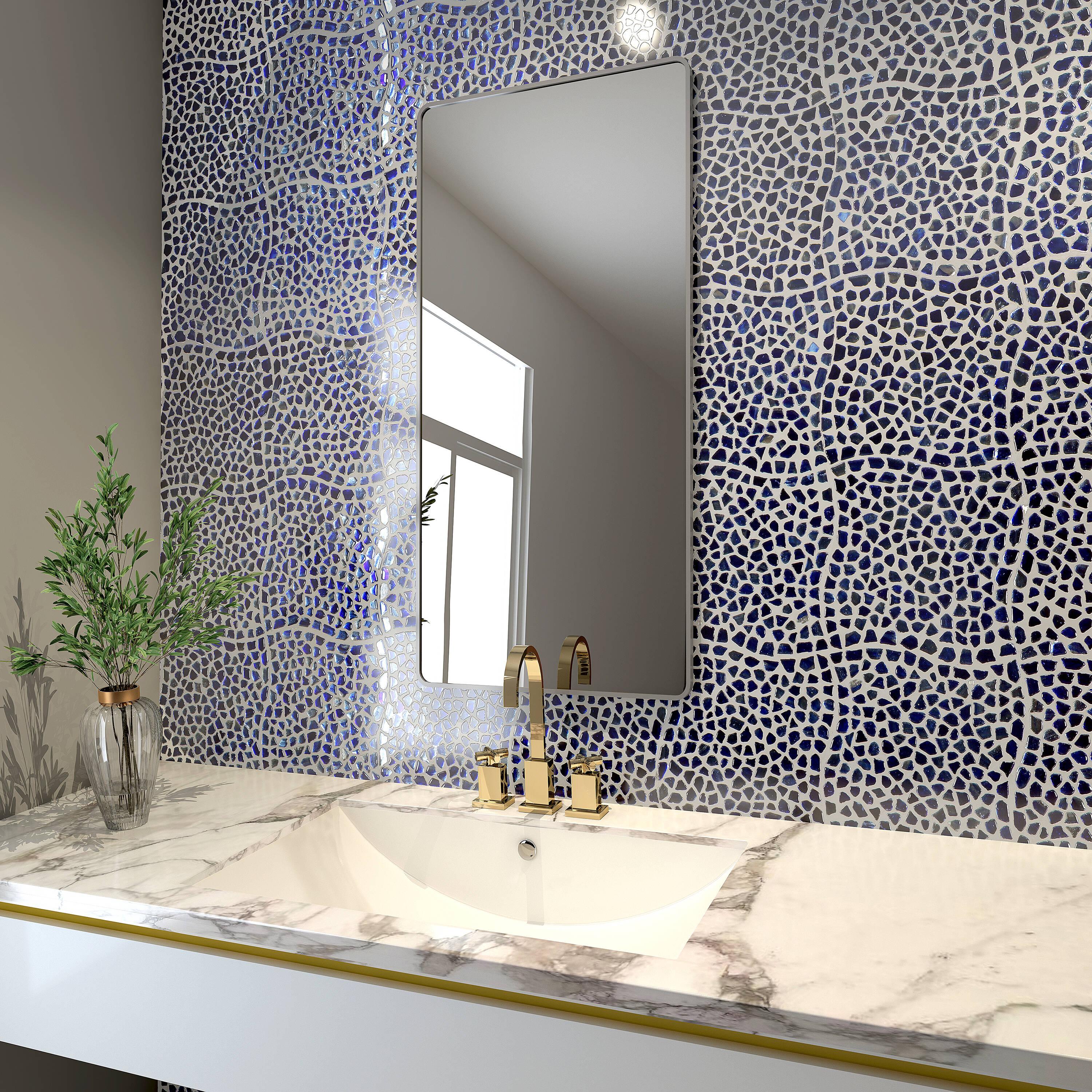 Bond Tile Fractal Pebble 11.88 in. x 11.88 in. Polished Glass Wall Mosaic Tile (0.98 Sq. Ft. / Each)