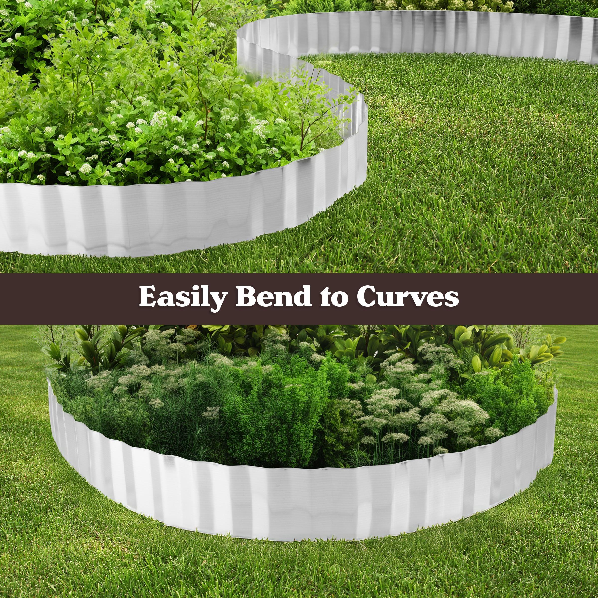 Nature Spring Galvanized Steel Garden Border Edge - 16'