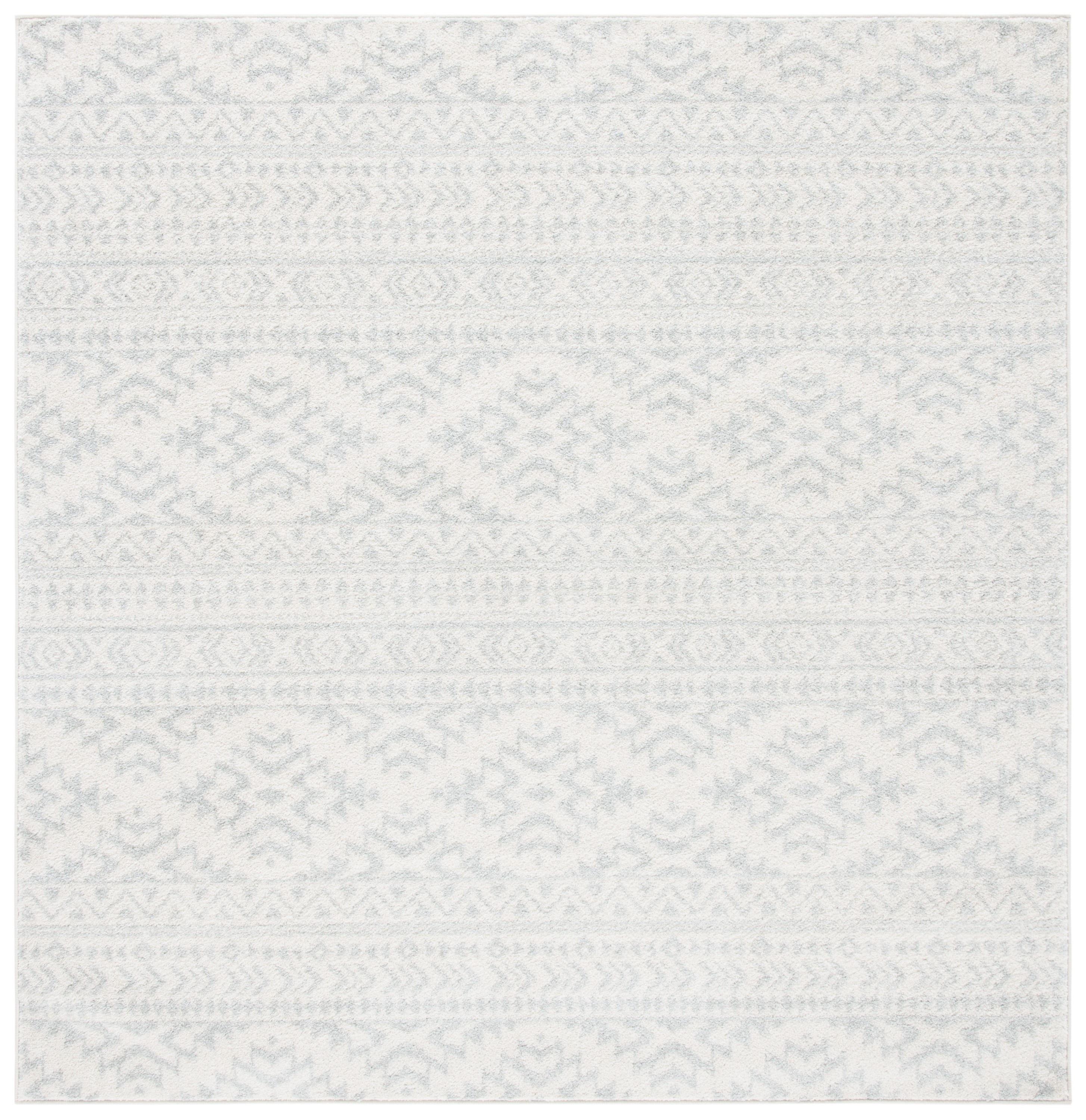 Tulum TUL272 Power Loomed Area Rug - Ivory/Light Grey - 3'x3' - Safavieh.