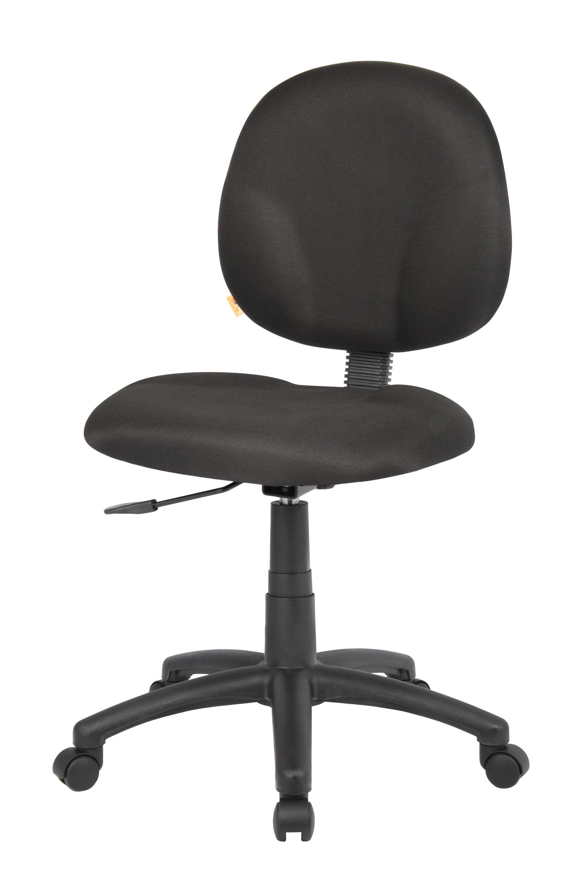 Boss Office Products Diamond Task Chair Black: Upholstered, Swivel, Adjustable Height, Metal Frame, Nylon Legs