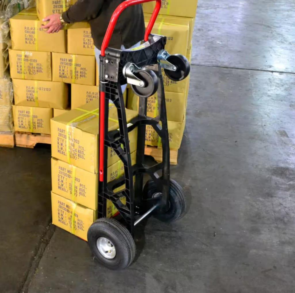 Milwaukee Hand Trucks Nylon Convertible Truck with 10? Pneumatic Tires