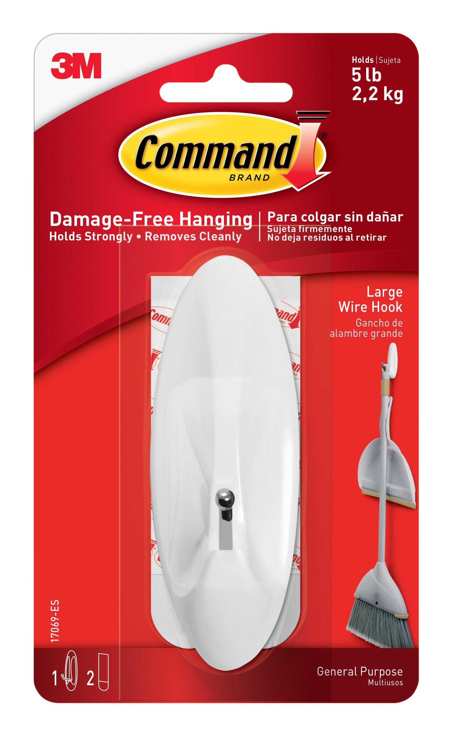 Command Large Sized Wire Decorative Hook White