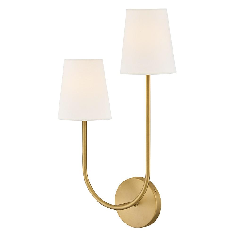 Lark 2-Light Right Hand White Linen Wall Sconce