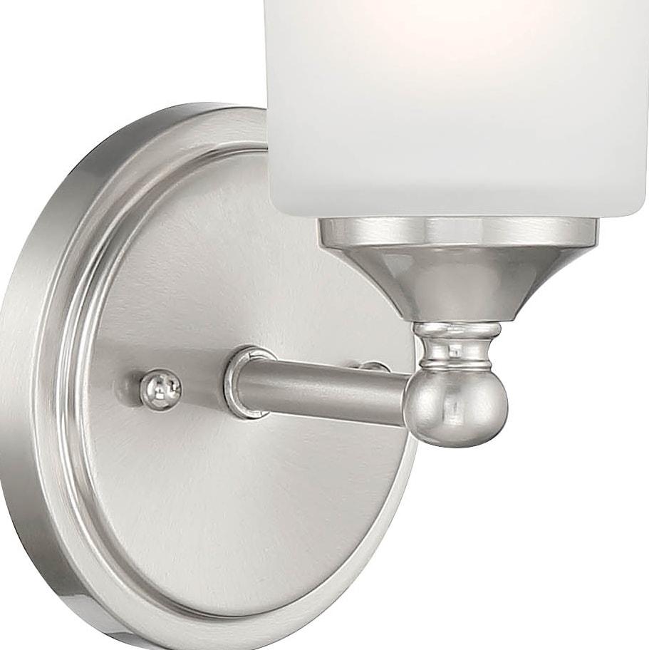 Designers Fountain Bronson 1 Light Brushed Nickel Wall Sconce Light, D278M-WS-BN