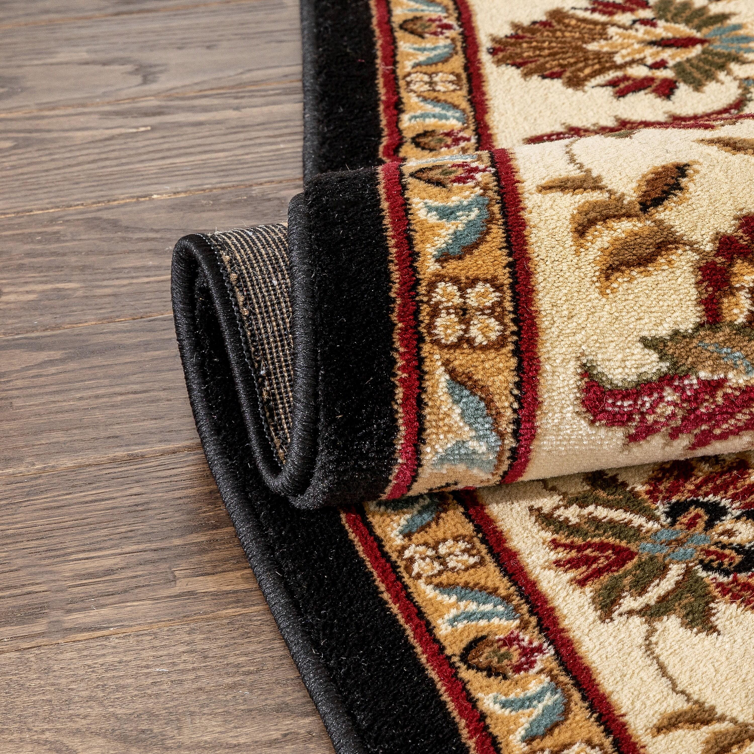 Well Woven Sultan Sarouk Oriental Persian Floral Formal Traditional Modern Classic Thick Soft 7'10" Round Black Area Rug