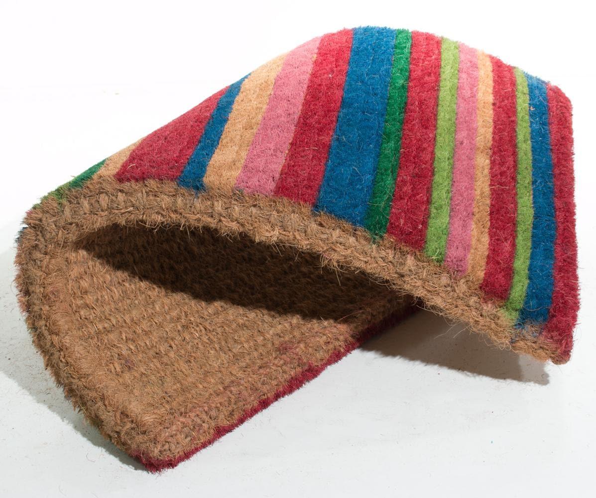 Imports Décor Multicolor Stripes Doormat in Coir Material