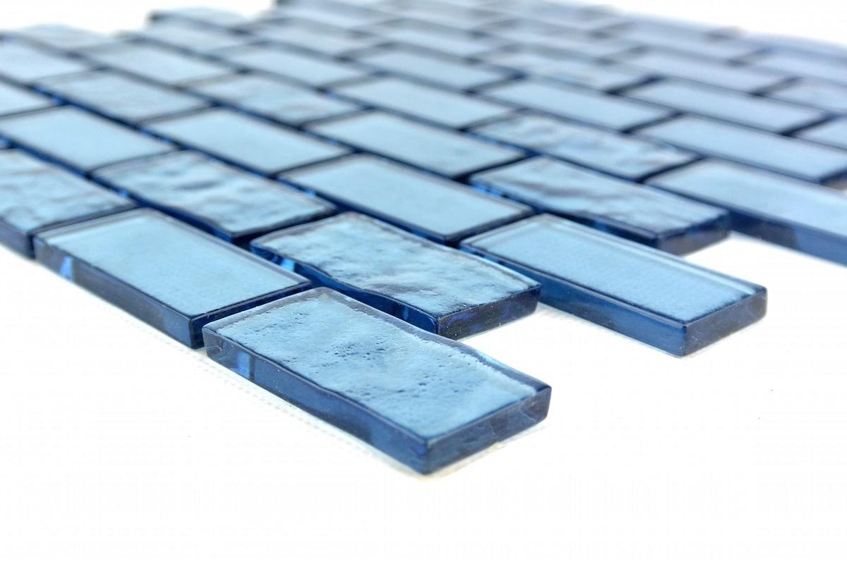 Abolos Landscape 1 in. x 2 in. Translucent Glass Plastic Face Mounted Brick Mosaic Designer Pool Tile