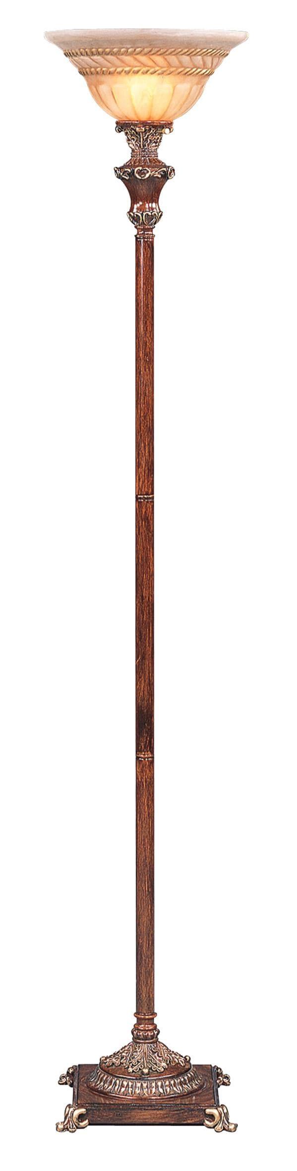 Elegant Brushed Copper 70'' Torchiere Floor Lamp with Cream Glass Shade