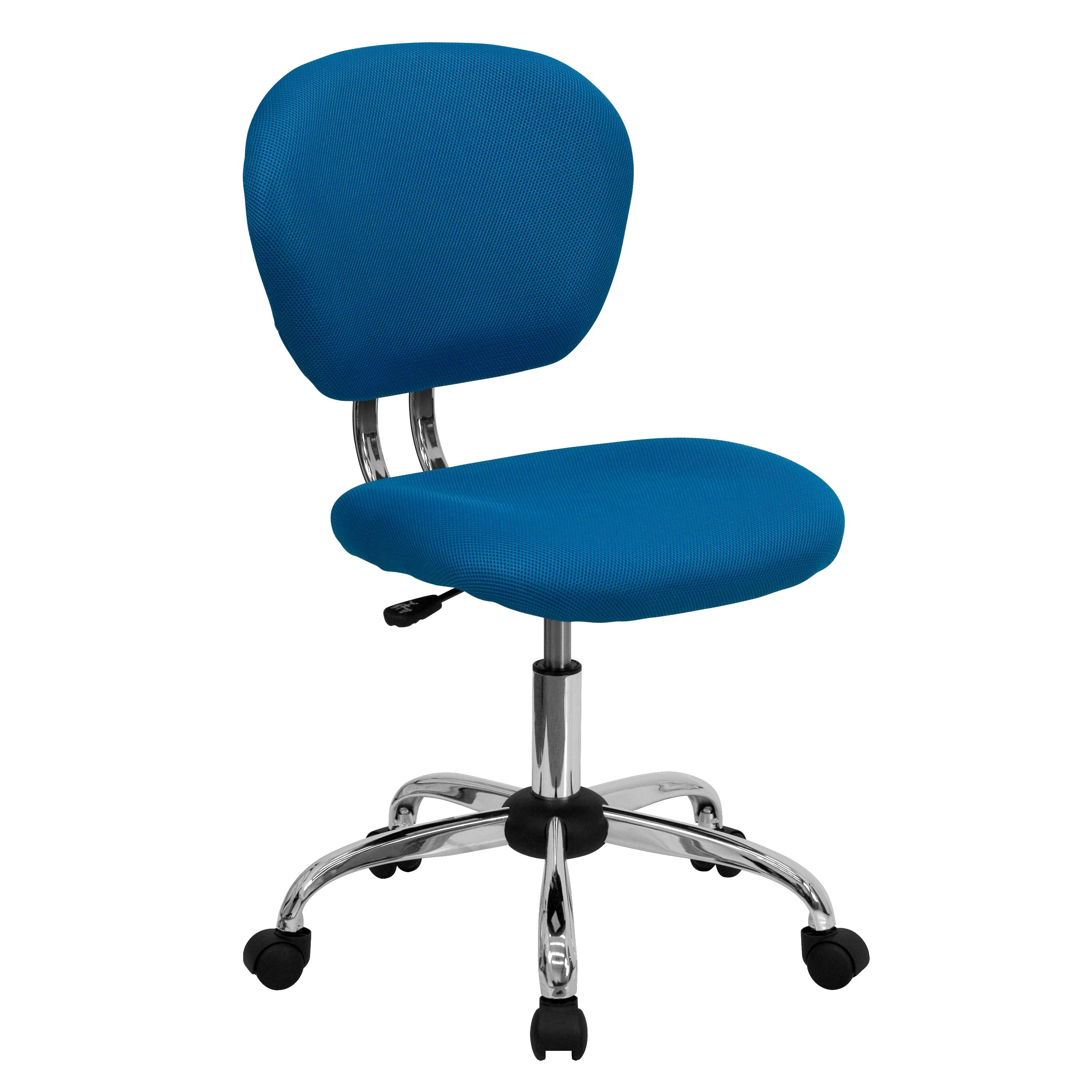 Turquoise Mesh Mid-Back Ergonomic Swivel Task Chair
