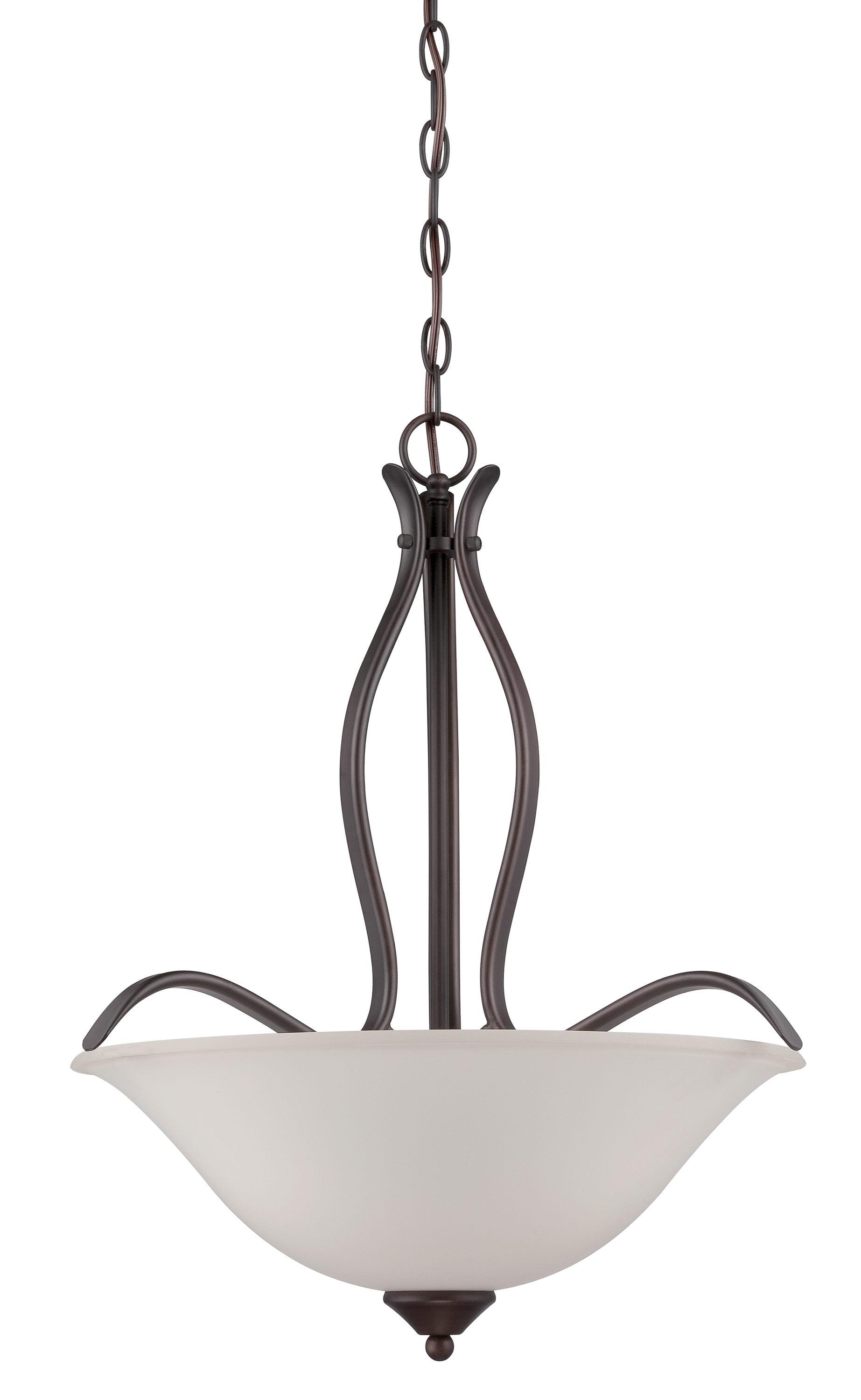 Northlake Aged Bronze 20" Steel Pendant Light with Frosted Glass