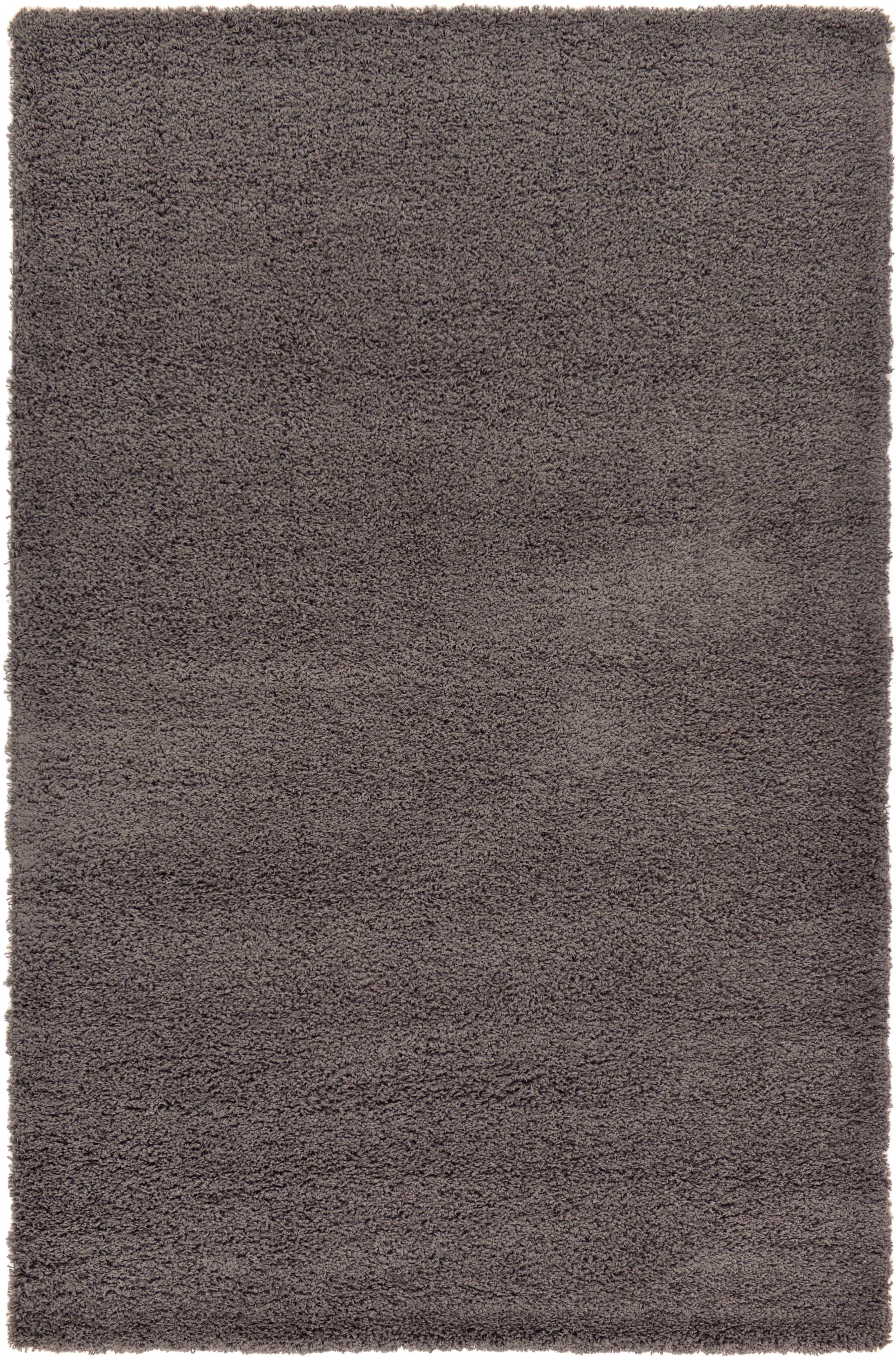 Unique Loom 6' 1 x 9' 0 Solid Shag Graphite Gray Area Rug