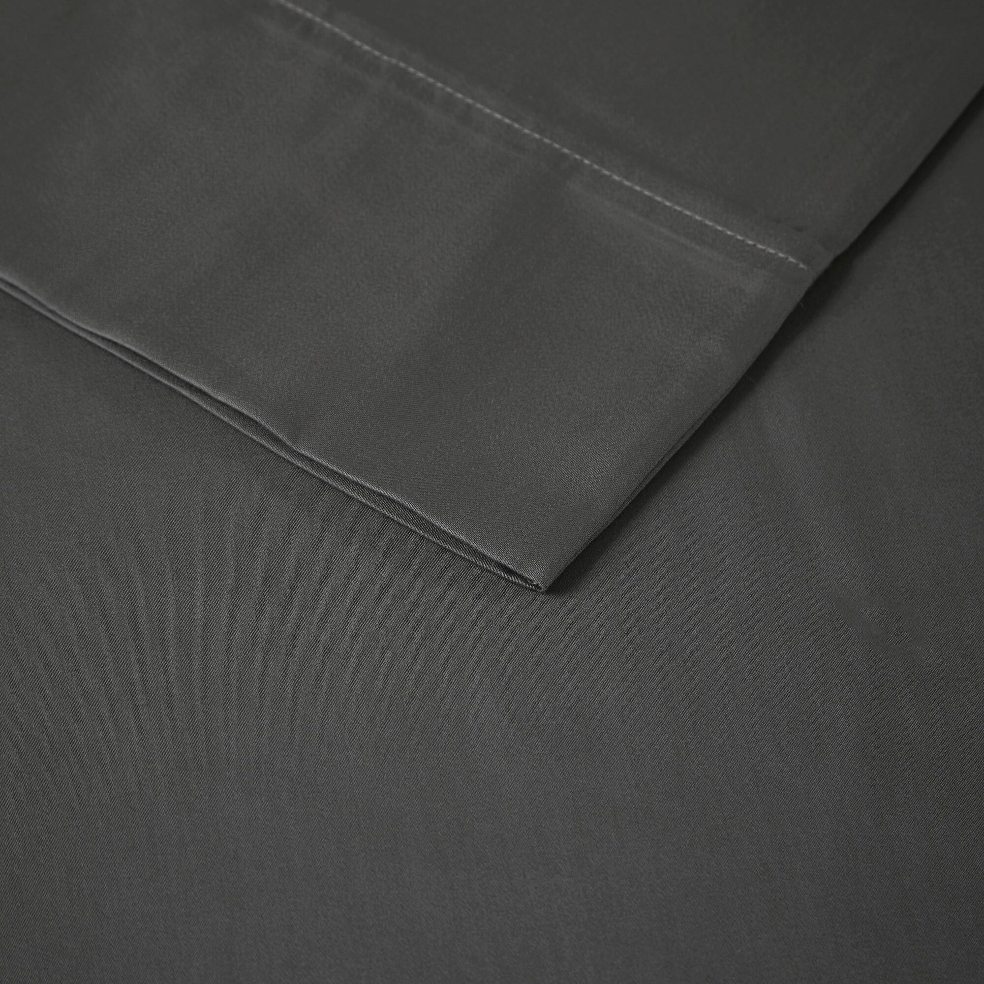 Queen 1500 Thread Count Cotton Blend 4pc Sheet Set Charcoal
