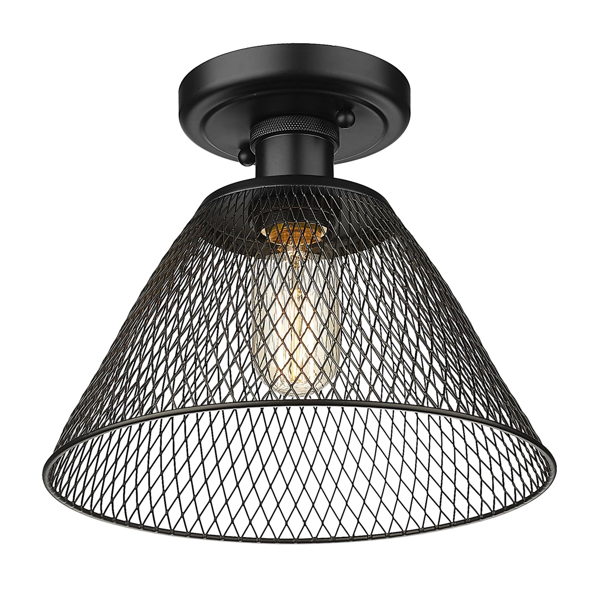 Golden Lighting Carver 1-Light Semi-flush in Matte Black