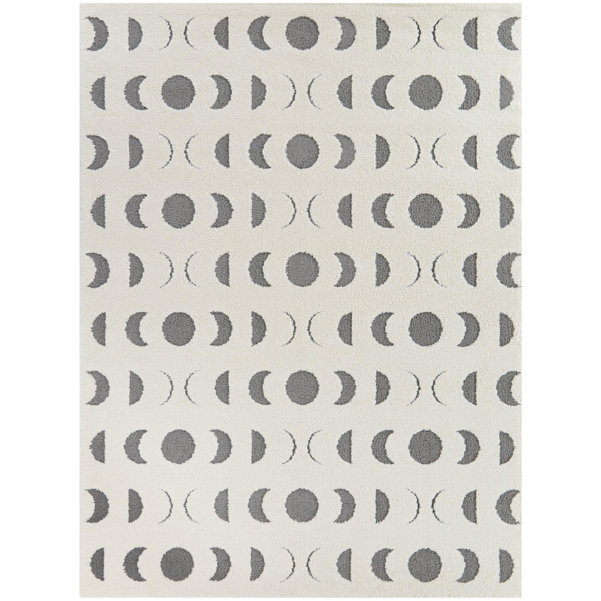 5'3"x7' Geometric Phases Contemporary Kids' Rug Off-White/Gray - Balta Rugs: Kids Bedroom & Playroom Area Rug
