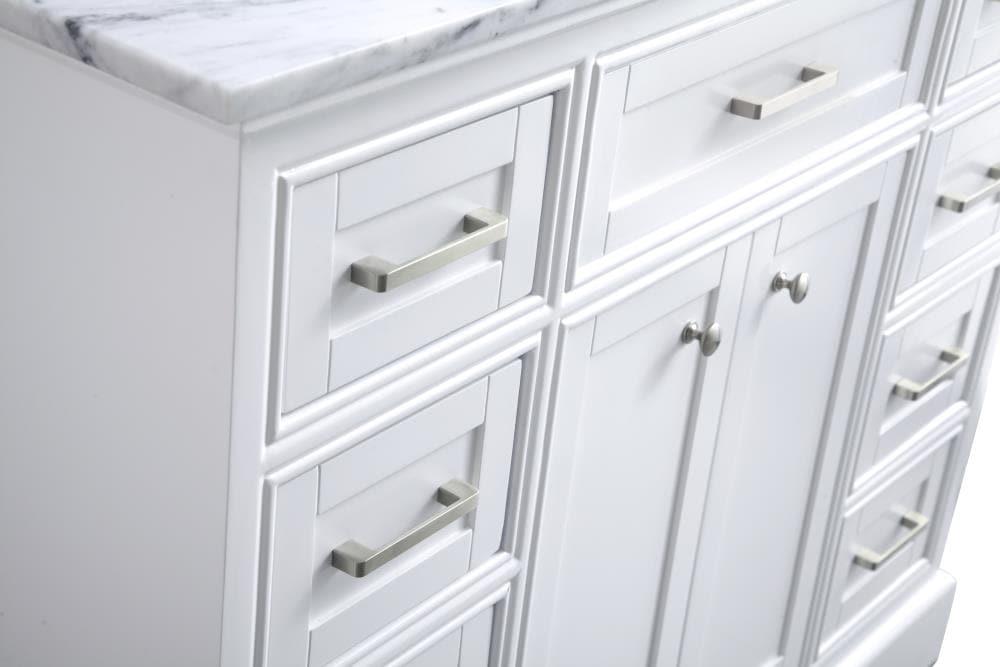 Elegant Decor Americana 42" Single Marble Top Bathroom Vanity in White