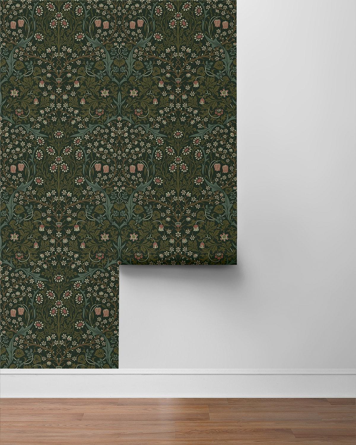 NextWall Greenery Victorian Garden Floral Peel and Stick Wallpaper