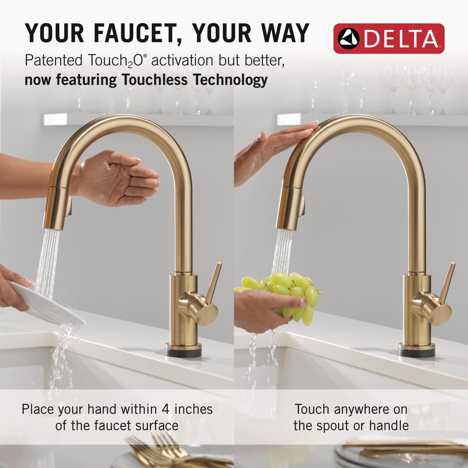 Trinsic Pull Down Sprayer Touch Kitchen Sink Faucet, Touch Control Kitchen Faucet