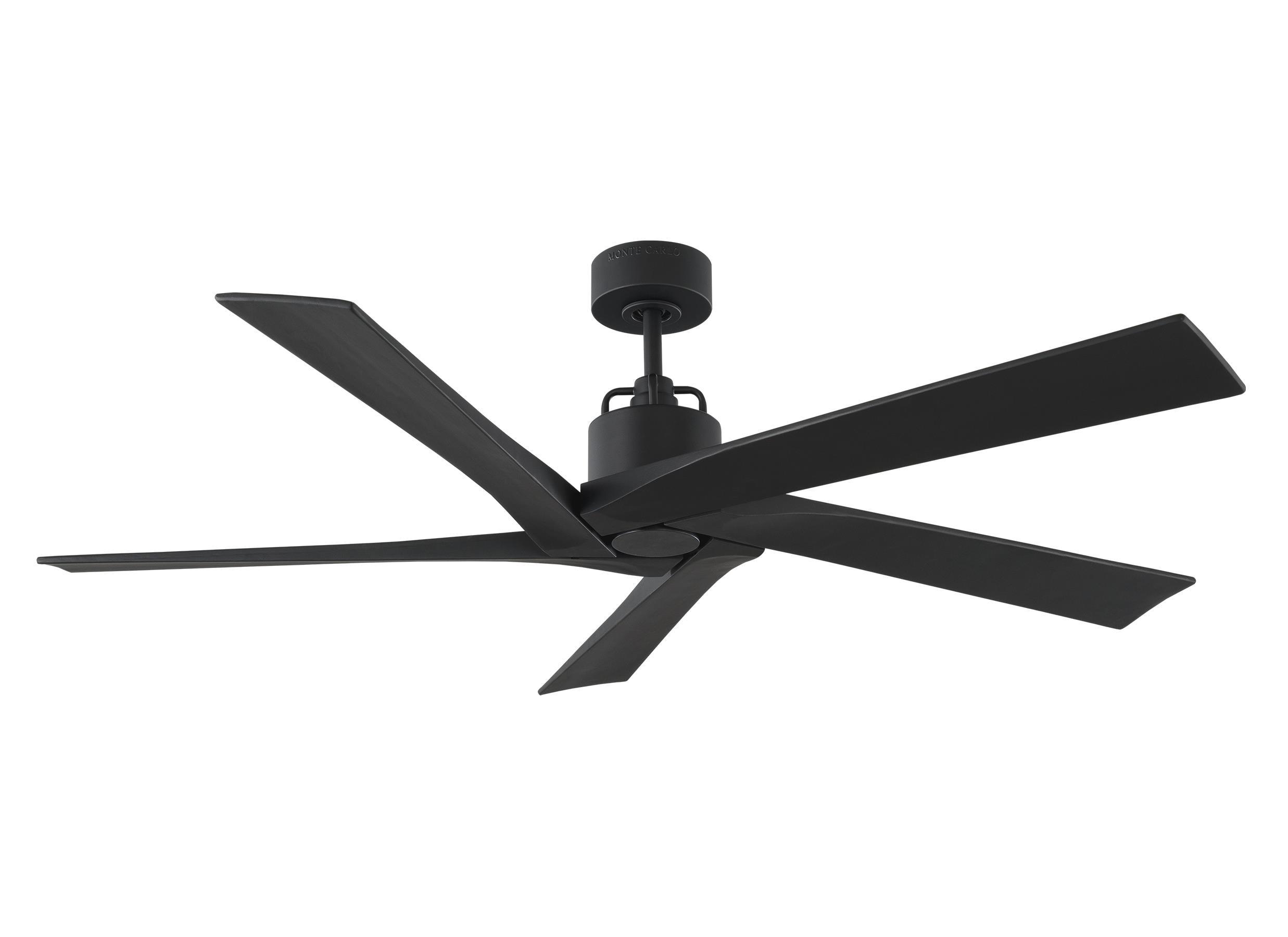 Aspen 56" Midnight Black Metal Ceiling Fan with Remote Control