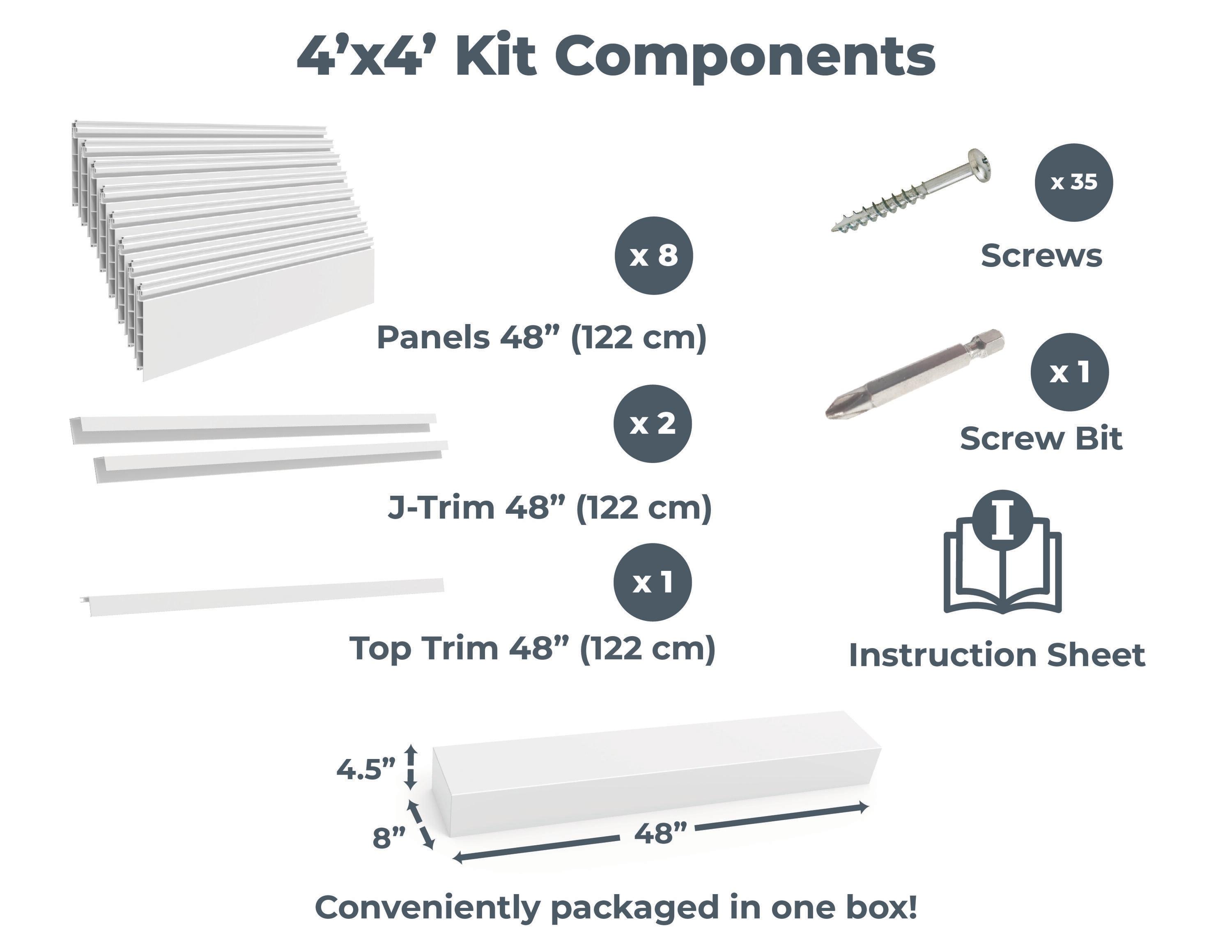 CrownWall PVC Slat Wall Panels Garage Wall and Home Organizer Storage System  | 4ft by 4ft (Set of 8)