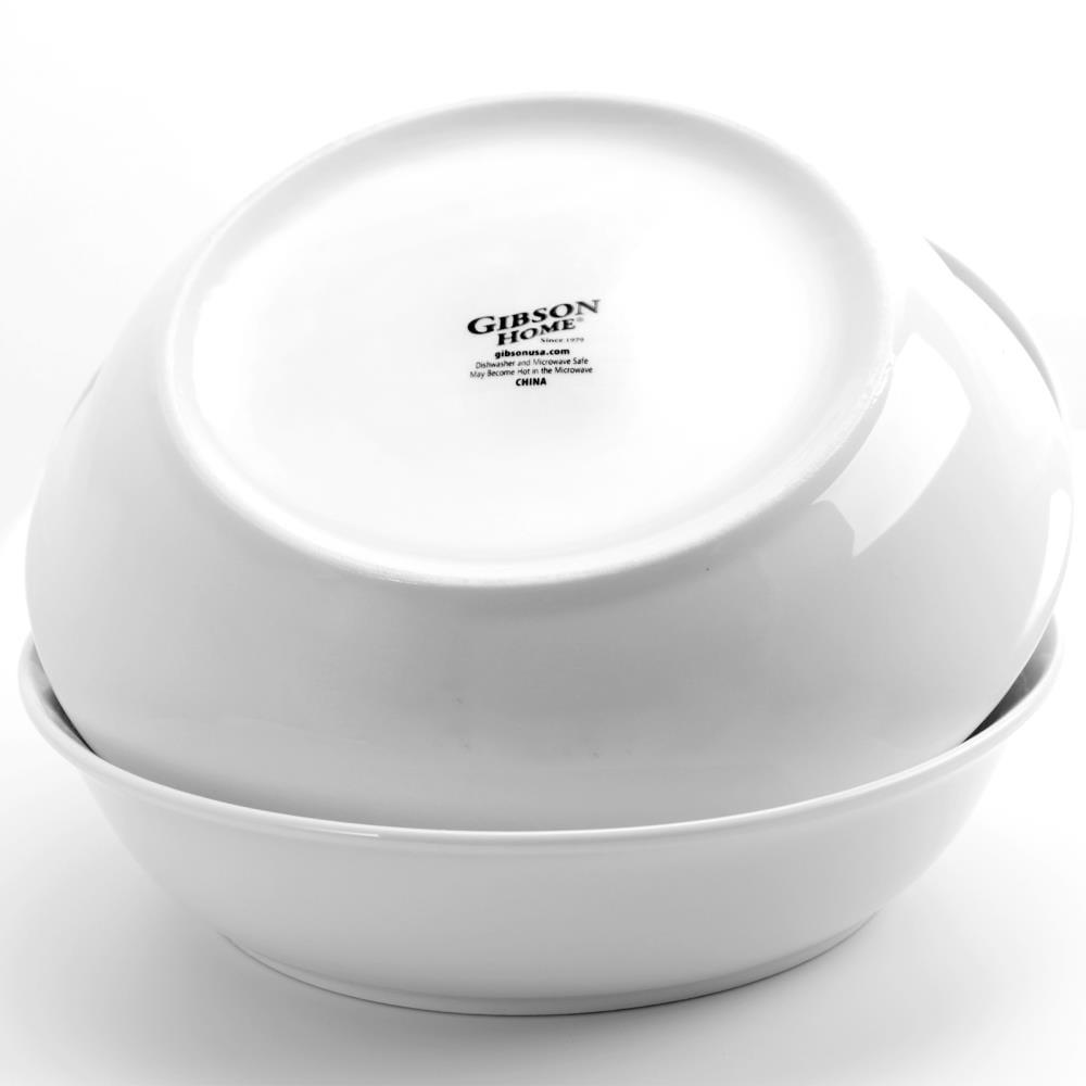 Gibson Home 8.75 Inch White Ceramic Pasta Bowls, Set of 2