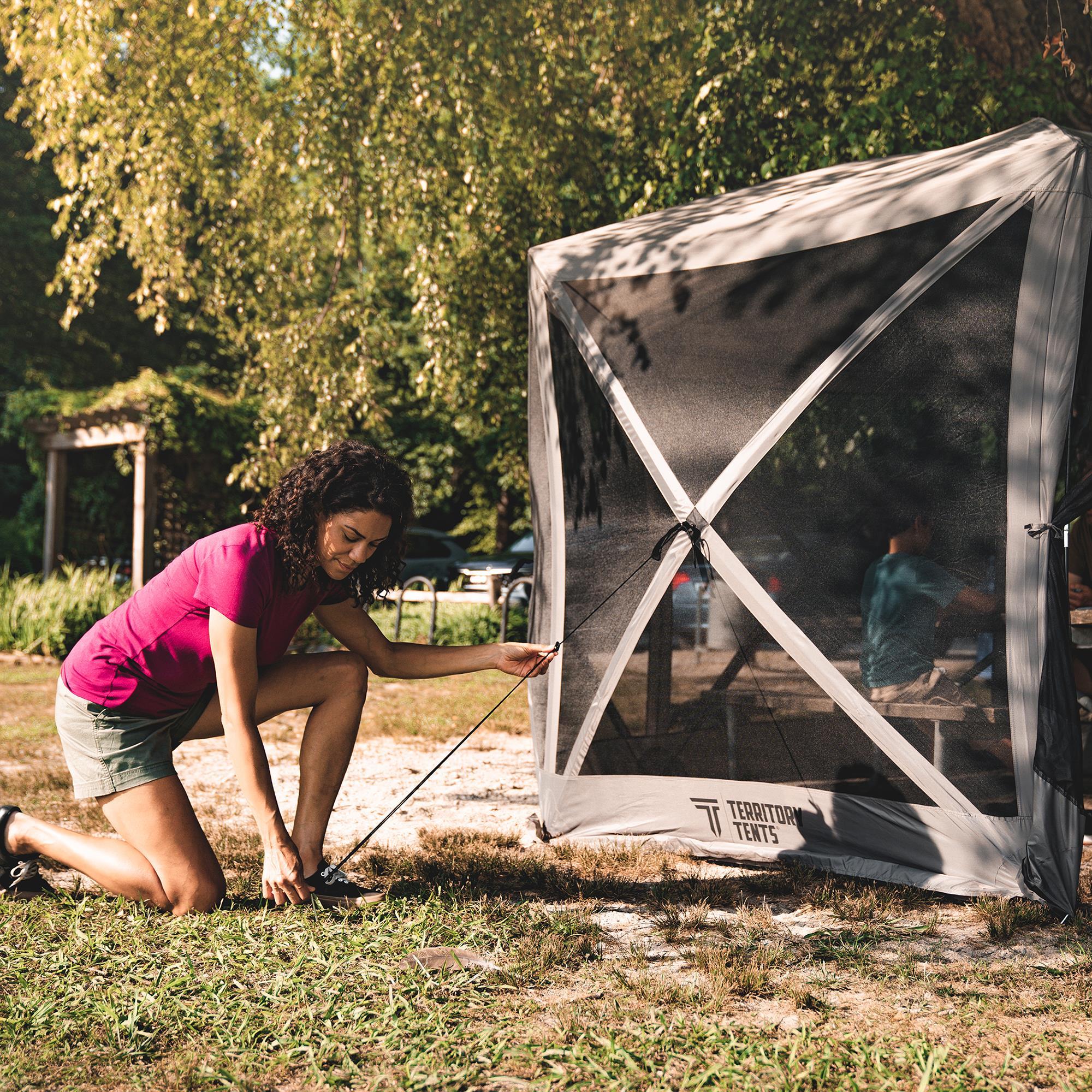 Territory Tents 6 Sided 10 Ft X 10 Ft Slate Portable Pop-Up Tent