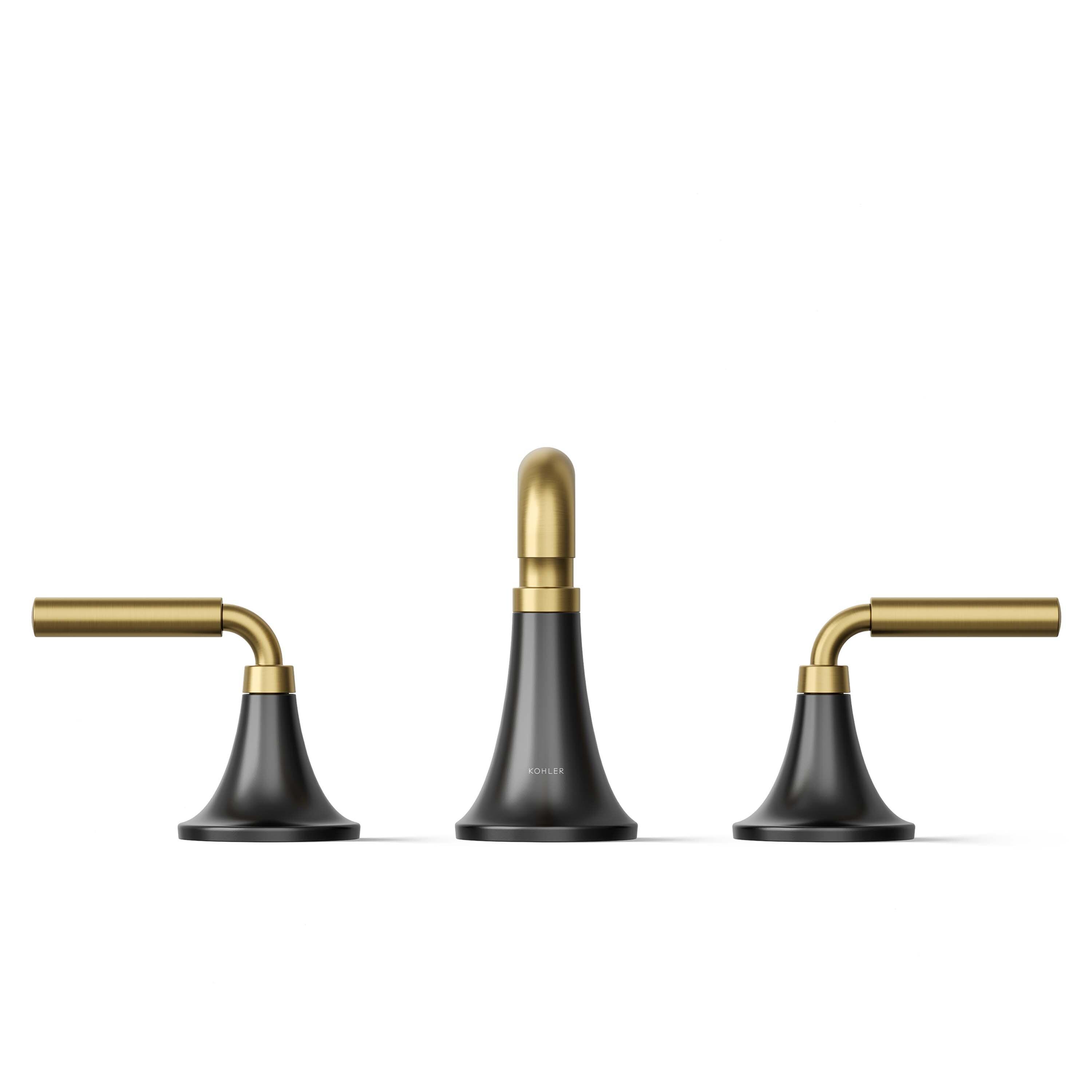Tone Widespread Bathroom Sink Faucet, Three-Hole Bathroom Faucet with Clicker Drain, 1.2 GPM