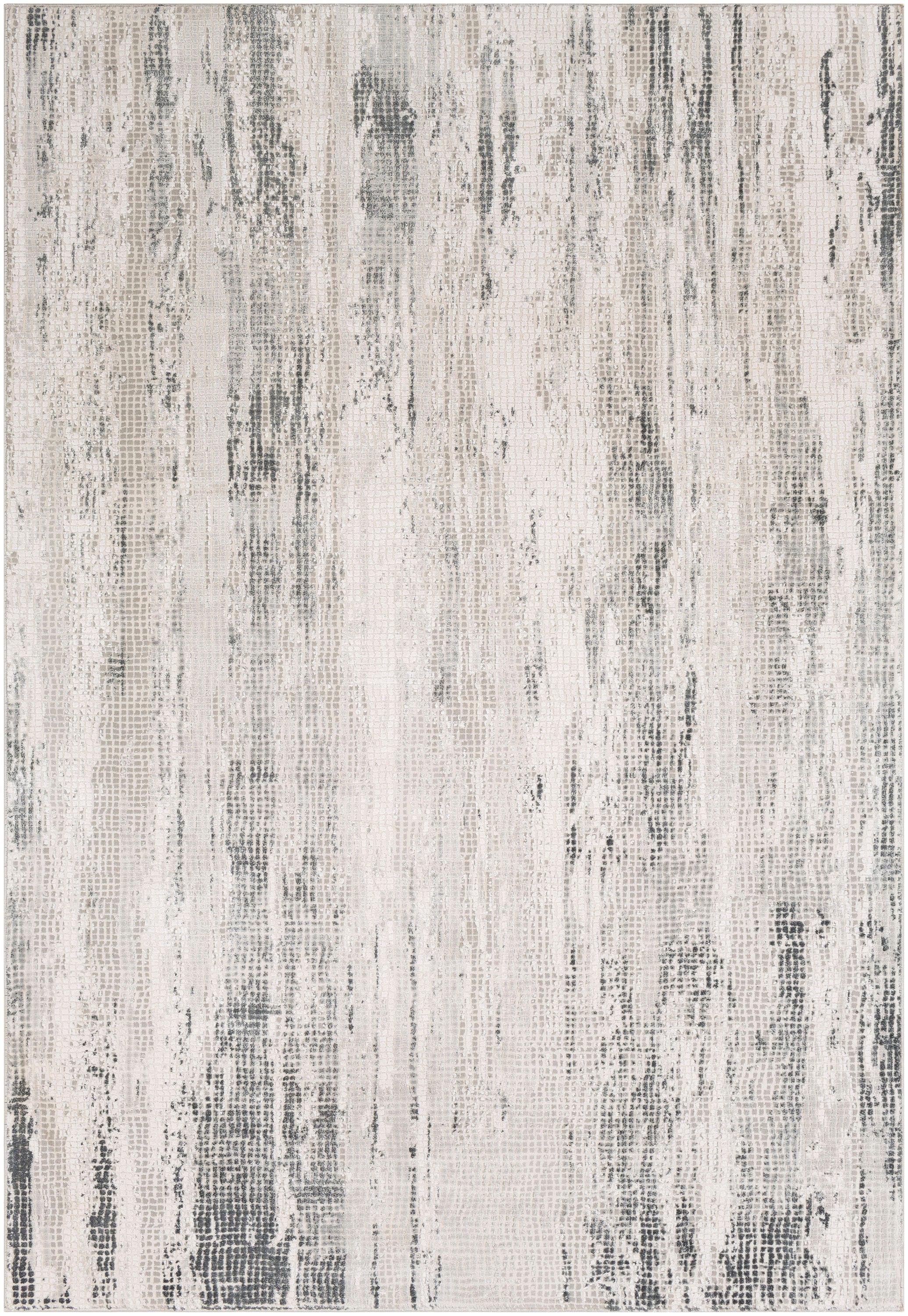 Reversible Gray 5' x 7' Wool-Blend Mid-Century Modern Area Rug