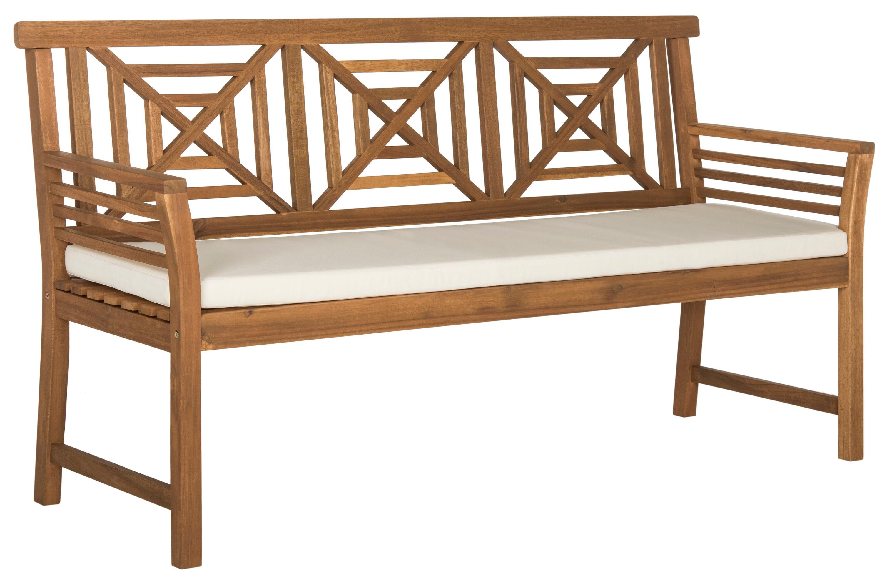 Del Mar 3 Seat Bench - Outdoor - PAT6737 - Natural/Beige - Safavieh