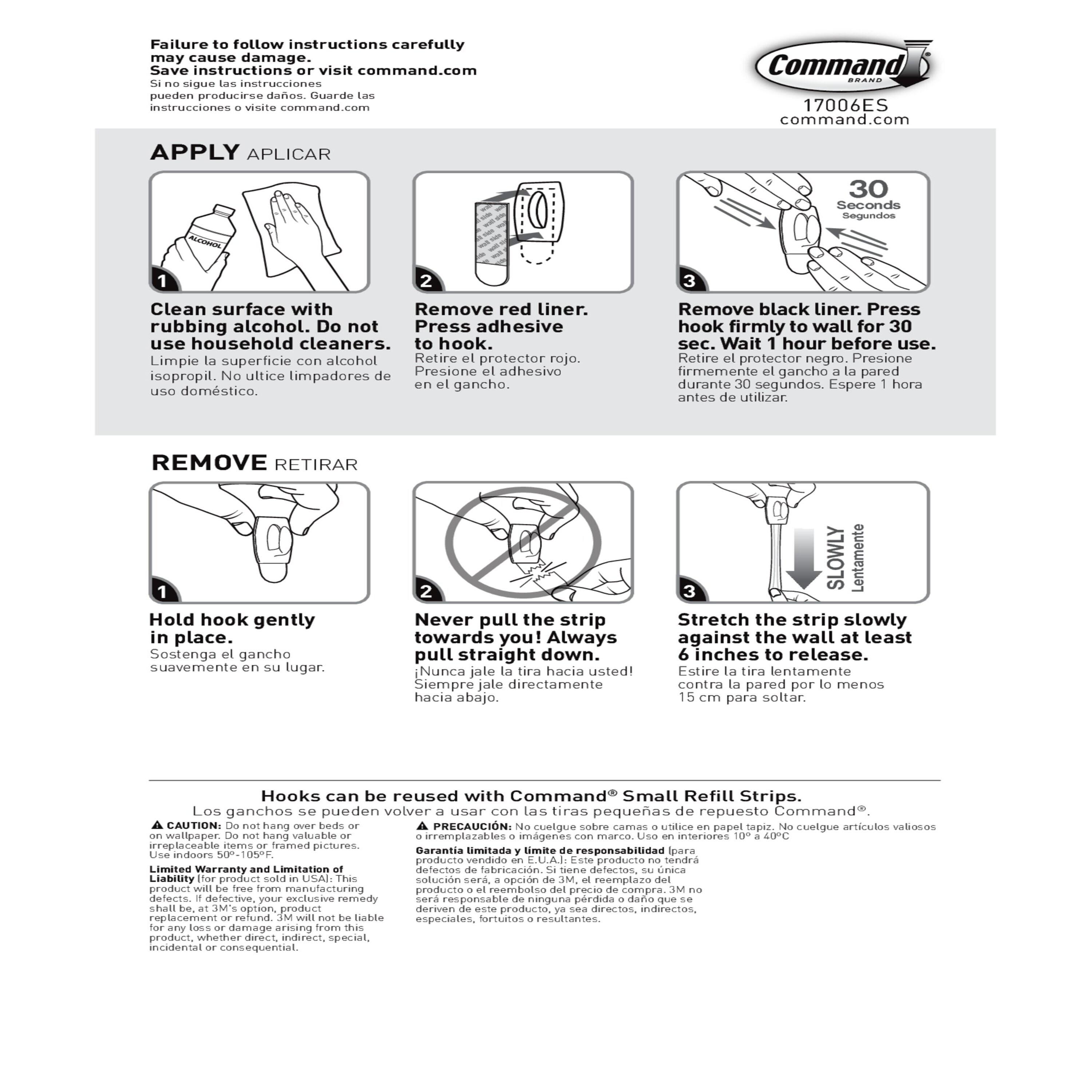 Command Mini Wall Hooks, White, Damage Free Decorating, 18 Hooks and 24 Command Strips