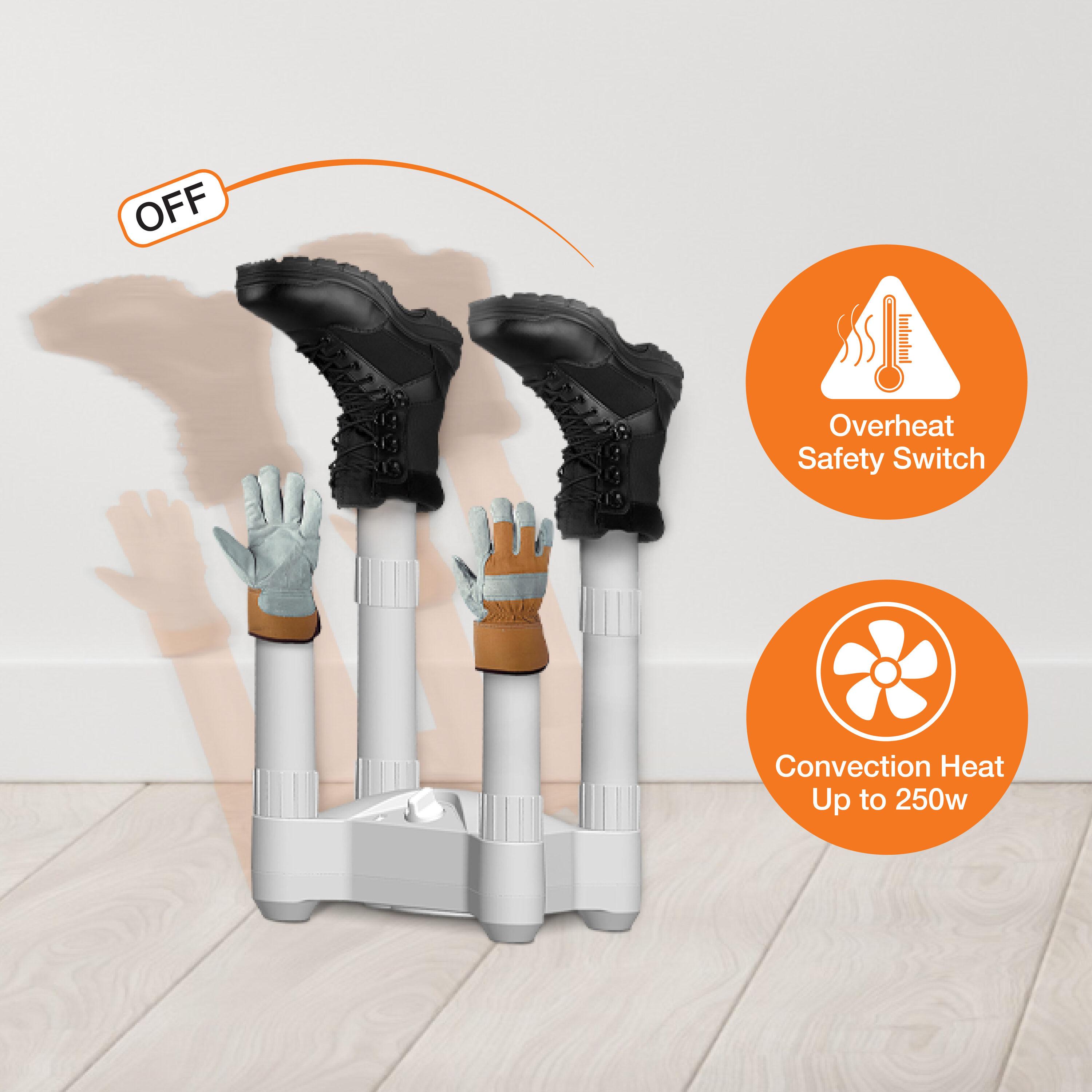 Lifesmart 4-Post Fast Airflow Boot Dryer with Timer, 250-Watt, BD001