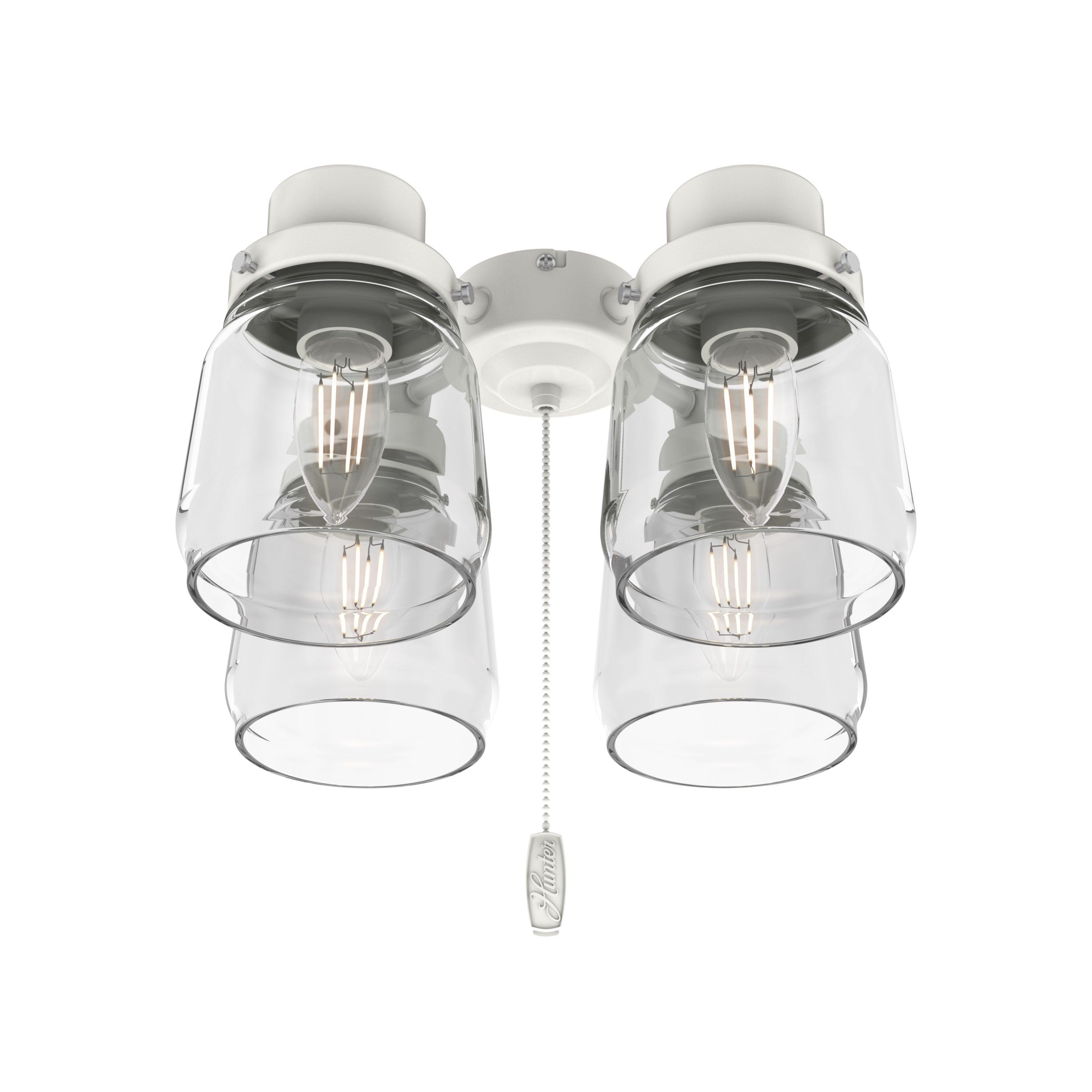 Hunter Fan 99384, Original 4 Light Accessory Fitter and Glass in White