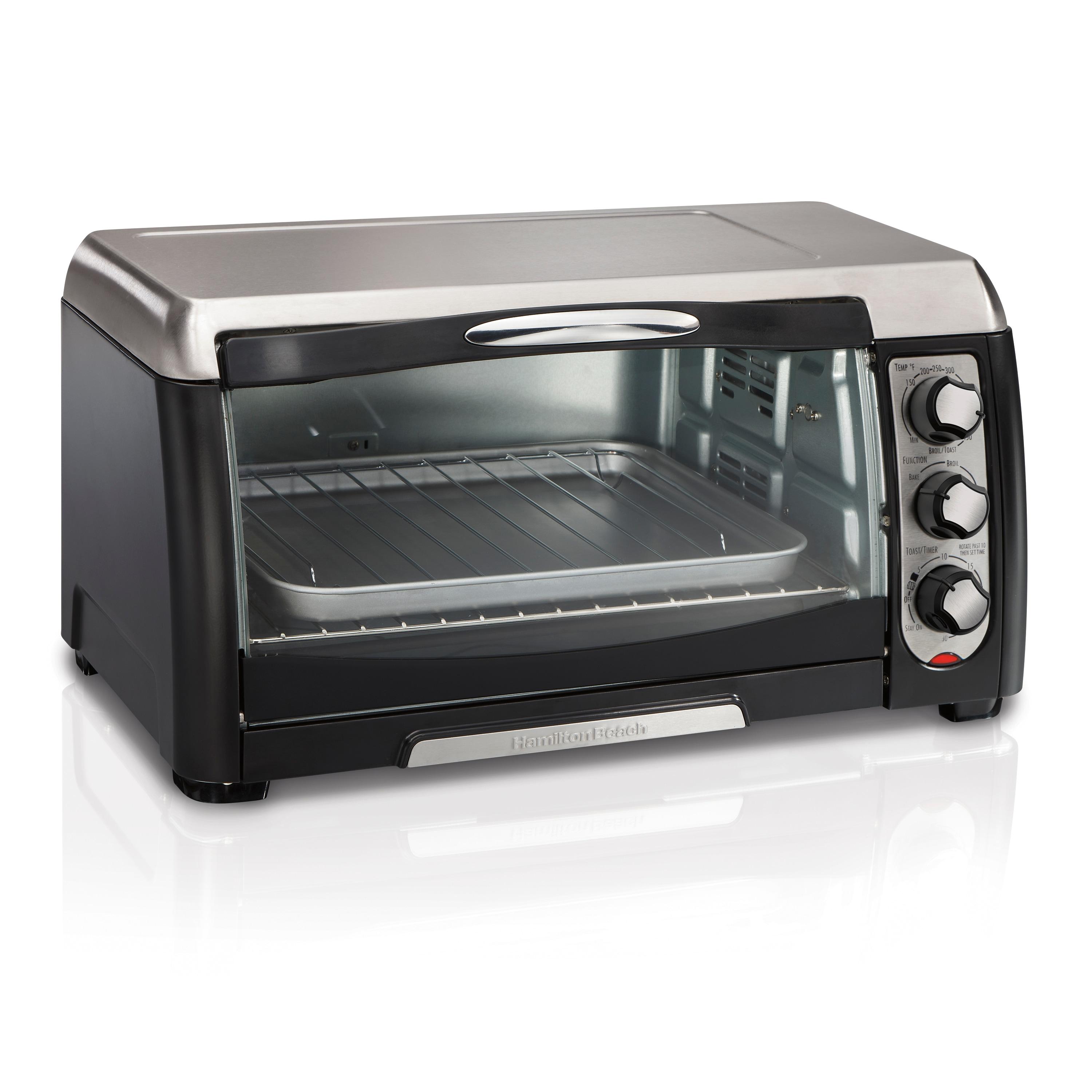 Hamilton Beach 6 Slice Capacity Toaster Oven 31330D: Countertop, 12" Pizza, 1400W, Black, Freestanding, Dishwasher-Safe Parts