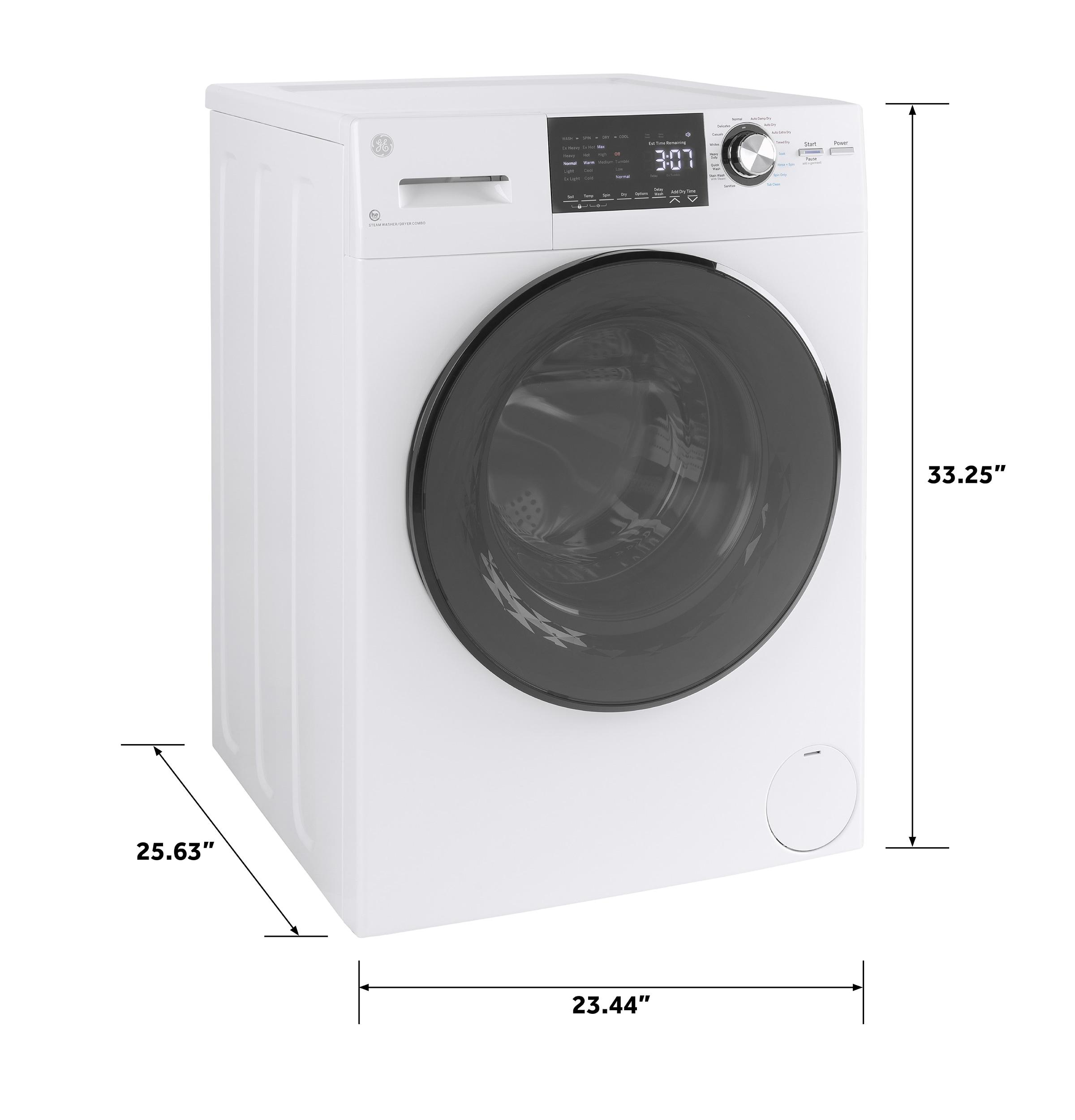 GE Appliances All-In-One Combo Unit with 2.4 Cubic Feet Front Load Washer and 2.4 Cubic Feet Electric Dryer